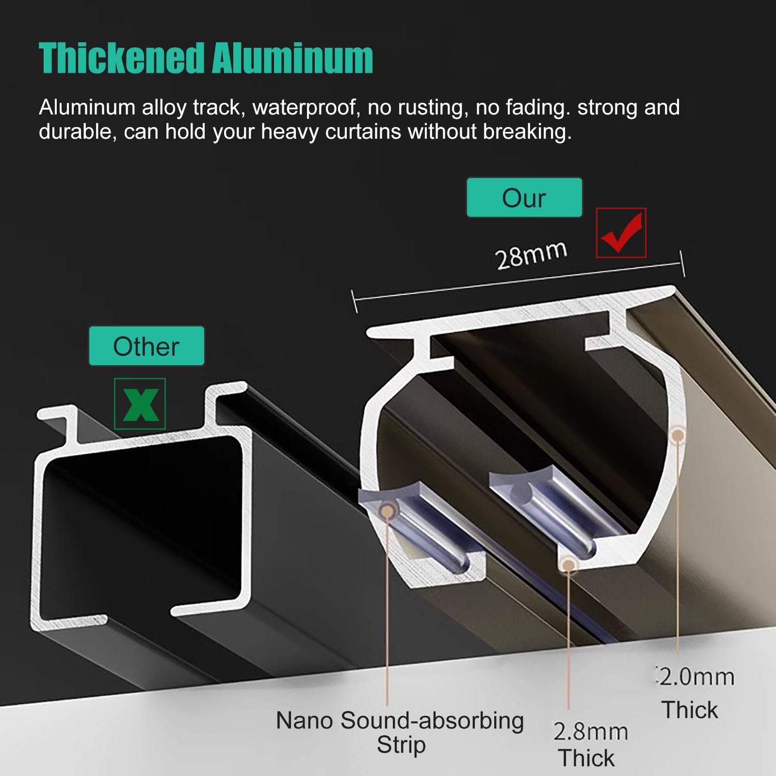 Support de tringle extra long de 10 à 4 m, réglable, robuste, intérieur/extérieur, en aluminium, idéal pour les rideaux lourds, plusieurs options de couleur disponibles