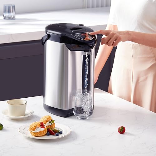 Miniatura 8 de Dispensador de agua caliente, caldera y calentador de agua ajustable de 4 temperaturas, calentador de agua de encimera de acero inoxidable 304,