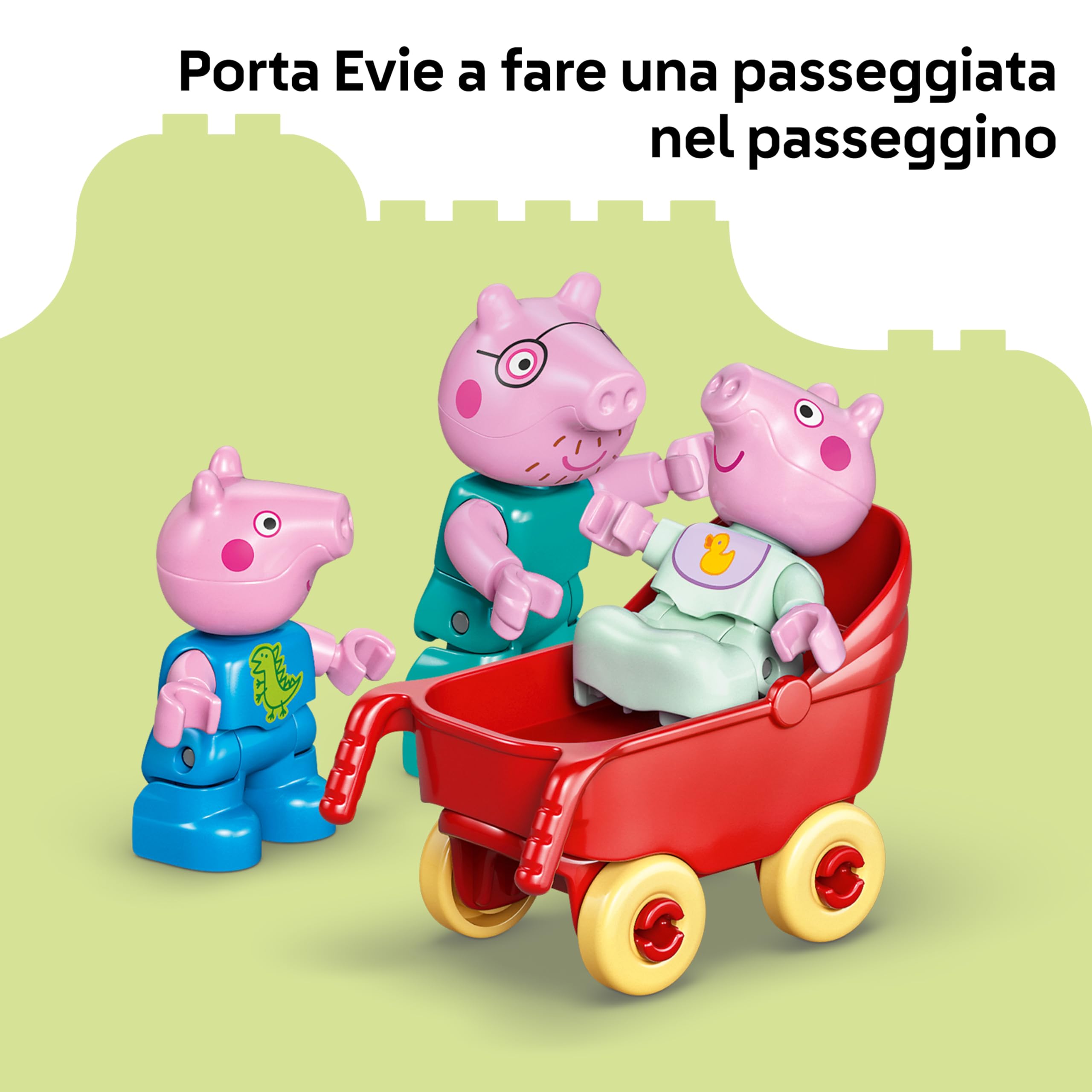 LEGO DUPLO Peppa Pig Villetta Familiare - Giocattolo Didattico per Motricità Fine - Giochi Montessori con 5 Personaggi e Accessori per Casa delle Bambole - Regalo per Bambine e Bambini da 2 Anni 10467