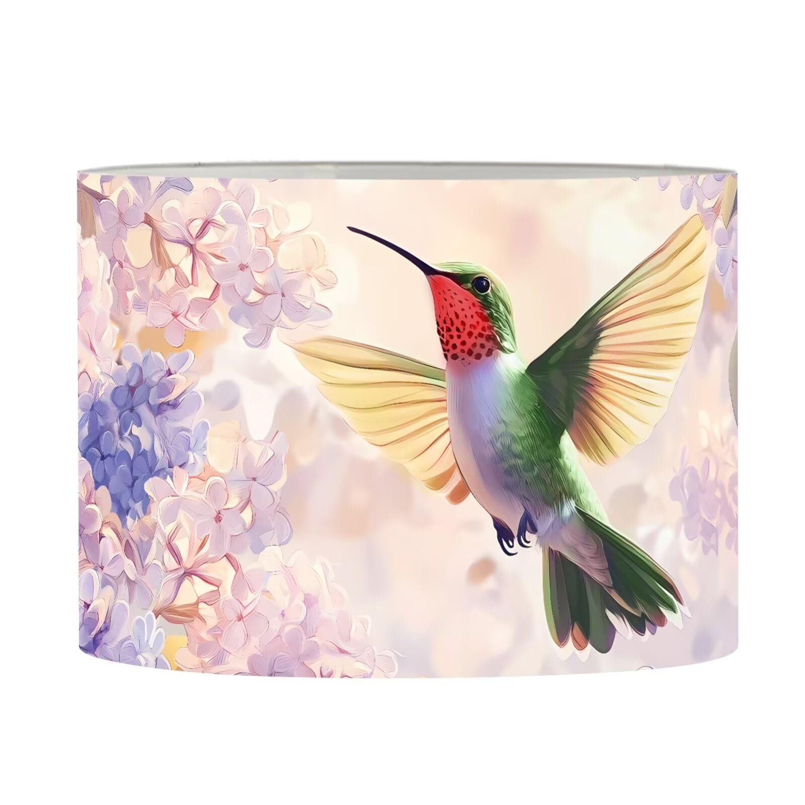 FANCOSAN Hummingbird Drum Lamp Shade Cover with Spider Lampshades Cover for Table Lamps Bedside Nightstand Study Desk Bedroom Living Room Lighting L — image 1