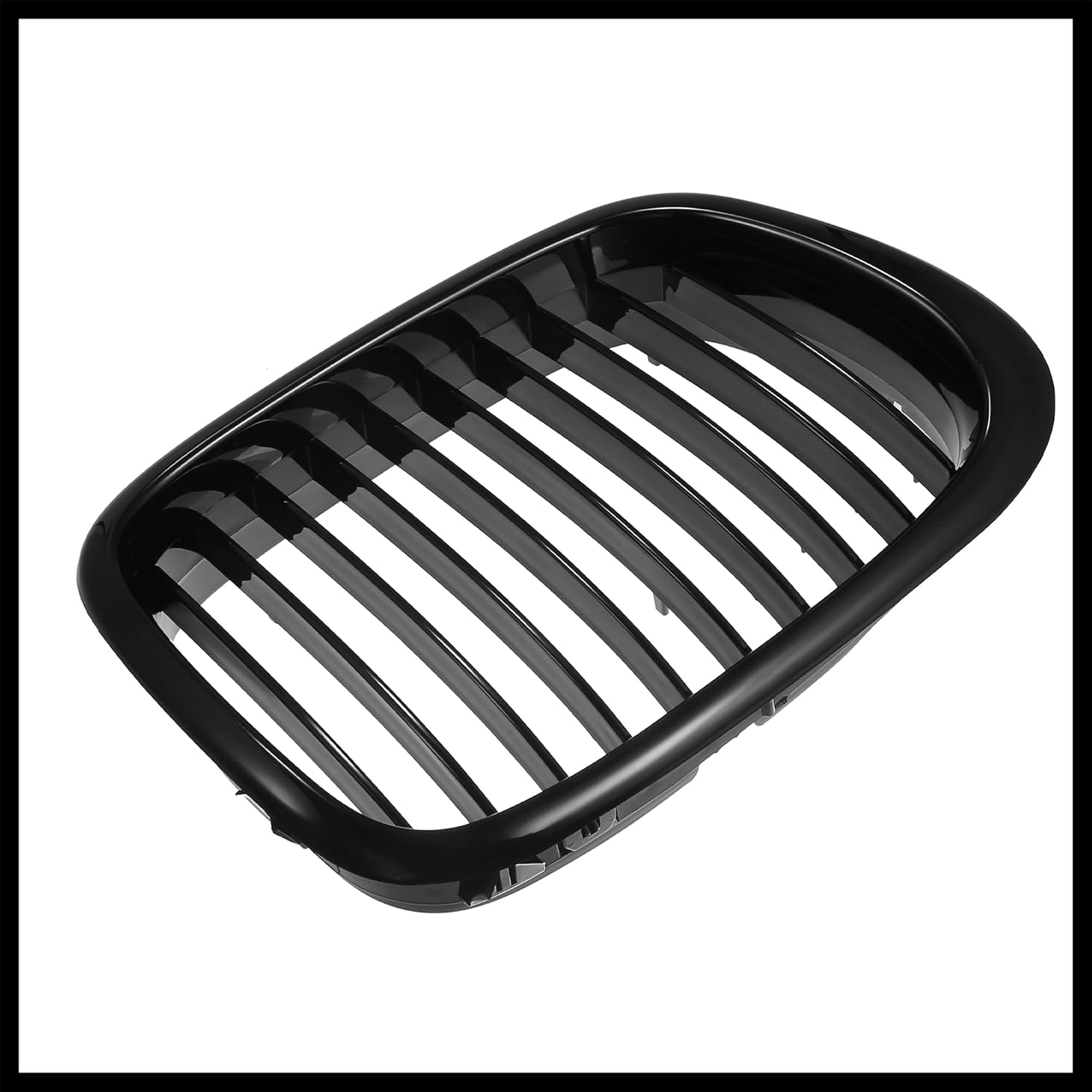 2pcs Glossy Black Front Kidney Grille Grill for BMW E39 1999-2003 5 Series 528i 540i 4-Door Durable Material