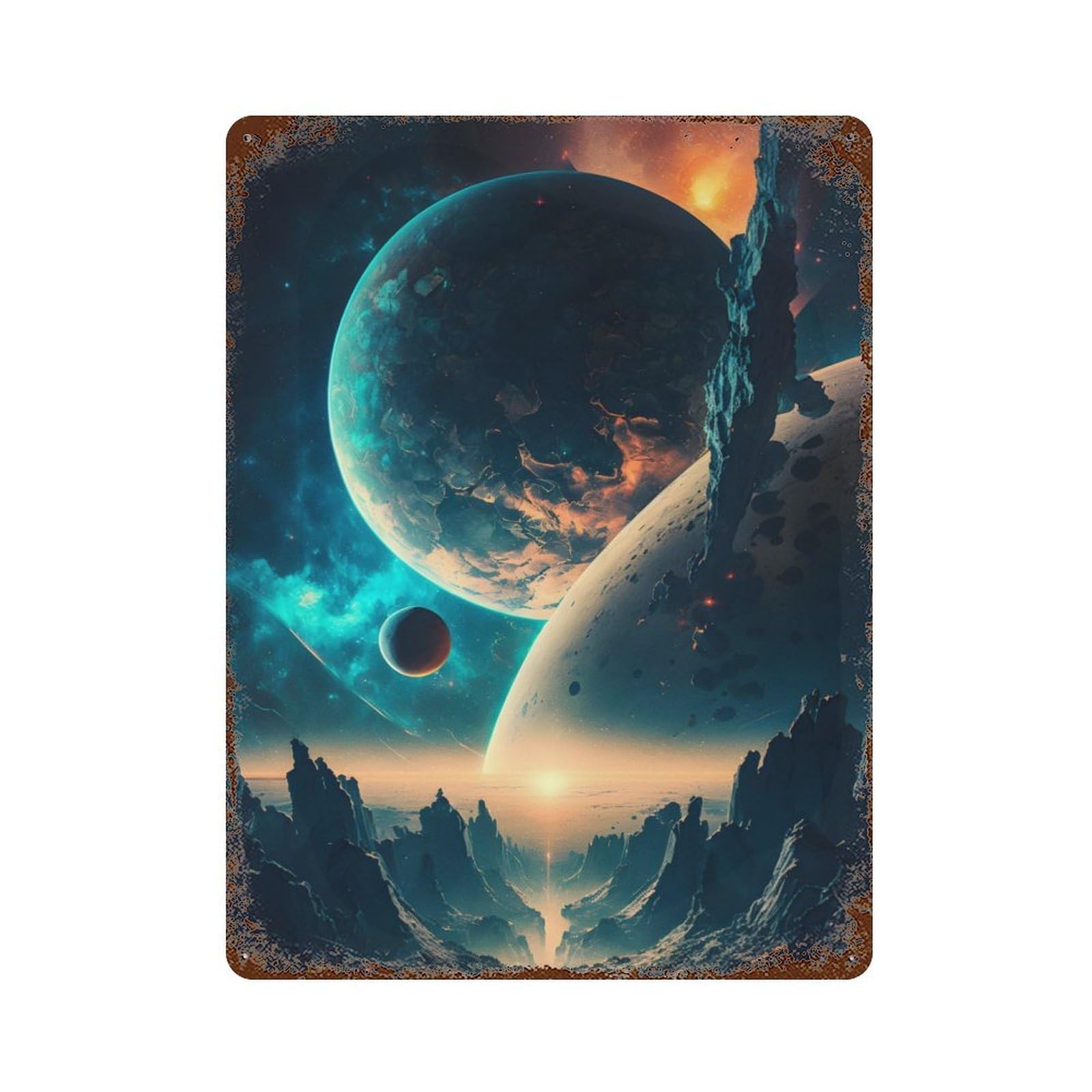 URANUS Decorative Tin Sign 15.7"x11.8", Retro Wall Decor for Living Room, Hallway And Home Decor
