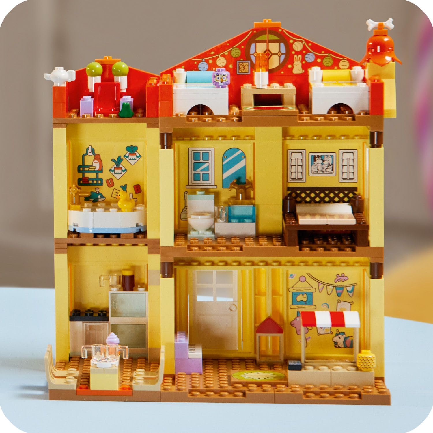 LEGO Blue Dom rodzinny Blue 11203 | Zabawkowy domek, dla 4-latka, prezent dla dziewczynki i chłopca, zestaw klocków dla dzieci, 382 elementy