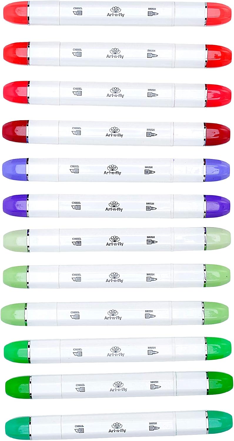 Art-n-Fly 48 Professional Brush Markers Set for Drawing Manga Markers Illustration with Blender Sketch Marker Alternative