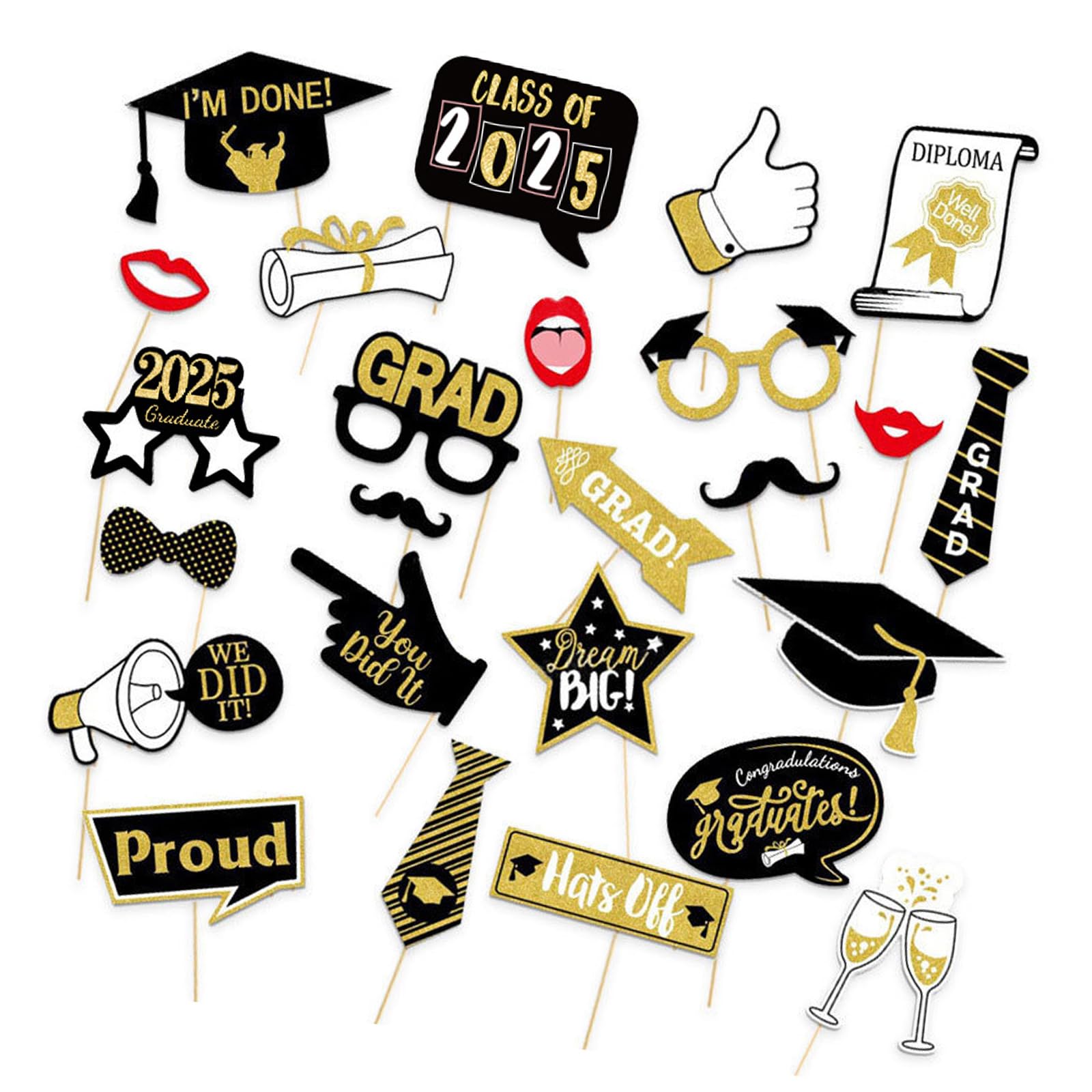 25Pieces Funny Graduation Photography Props for Class of 2025 Table Centerpieces Party Decoration Party Centerpieces Decorations