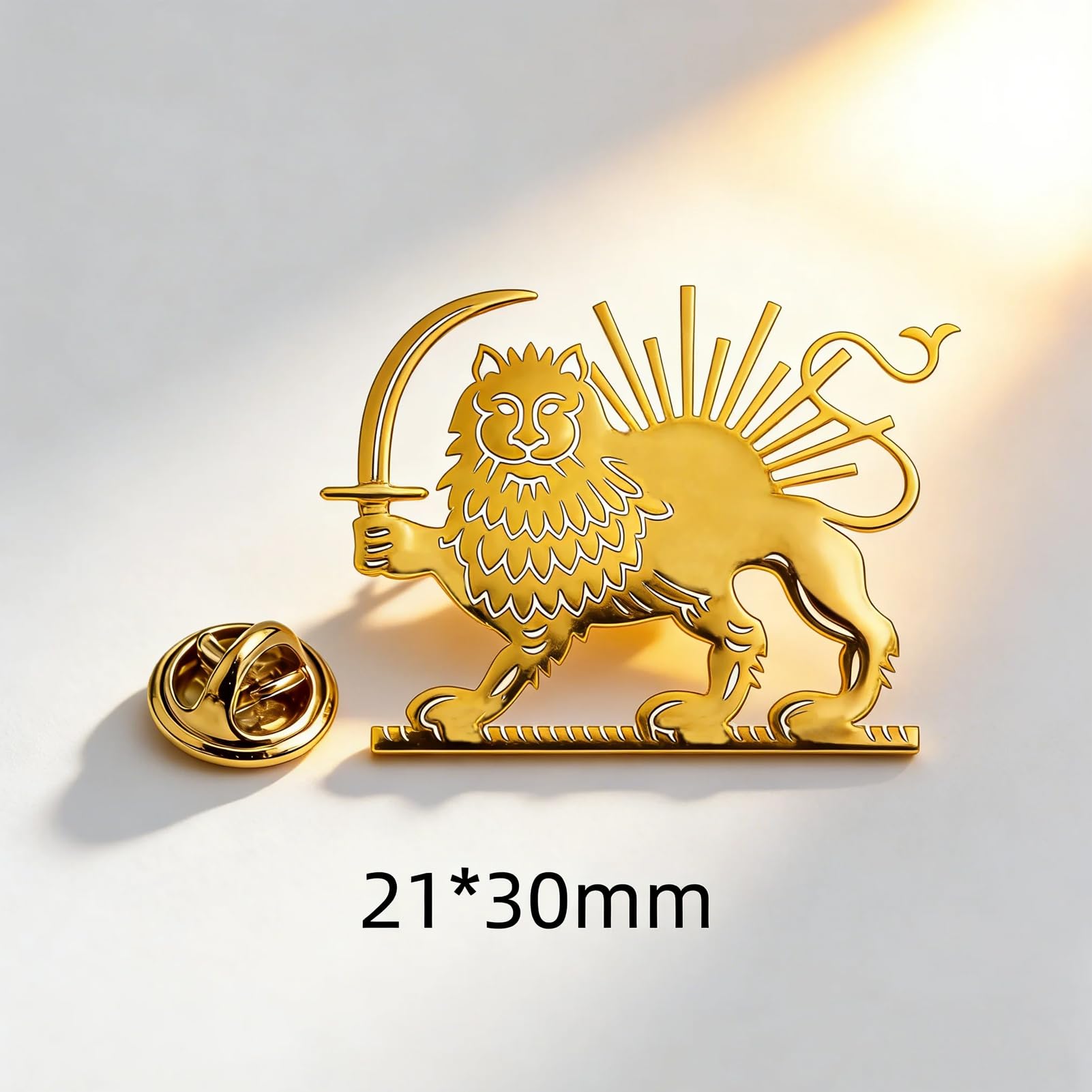 Amaxer Persia - Broche esmaltado con diseño de león y sol de Irán, pin de solapa de bandera persa iraní antigua, joyería, mochila, insignia, bolsa, accesorios de decoración — view 3