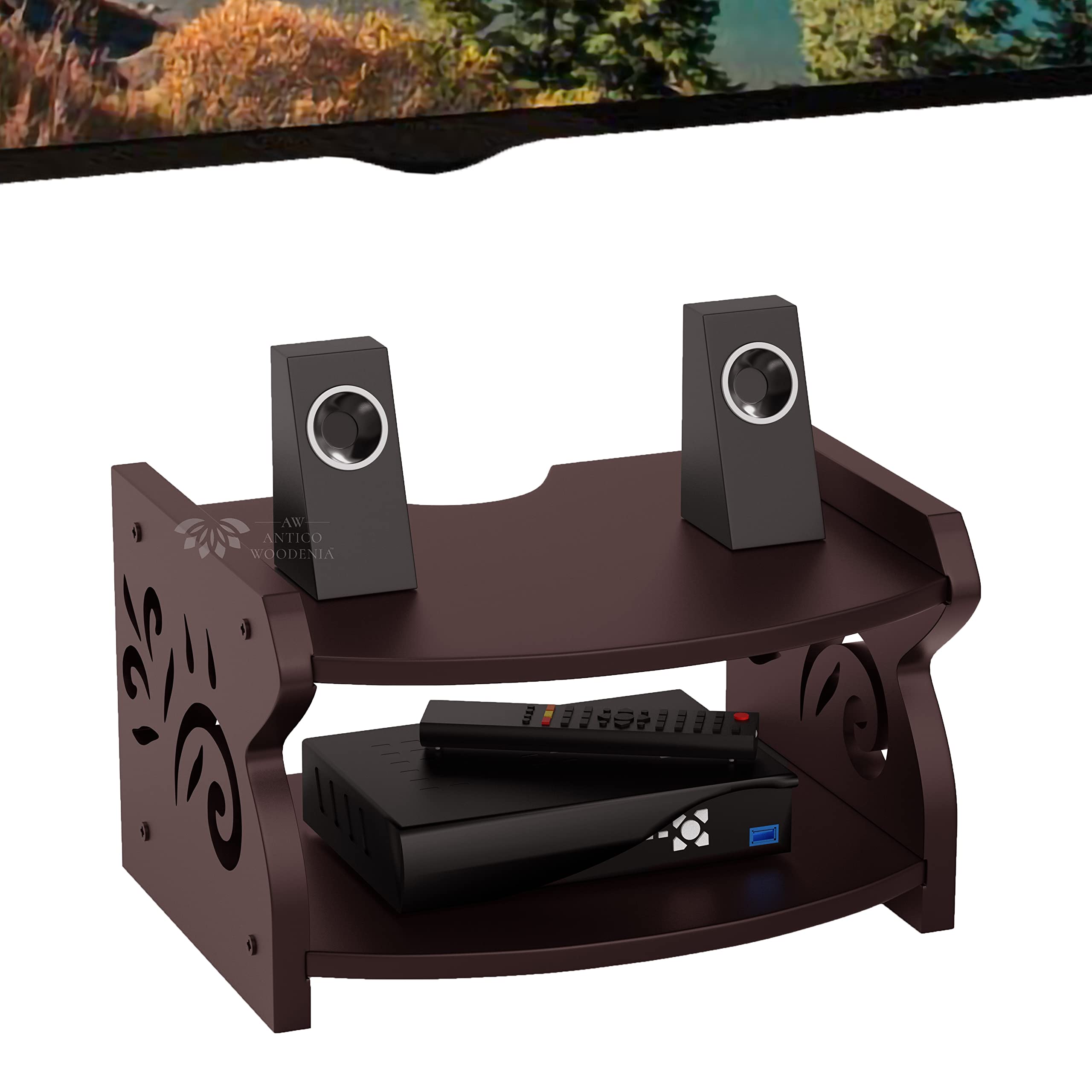 Buy ANTICO WOODENIA® EquiTriplo Set Top Box Stand, Wall Shelf, Bracket