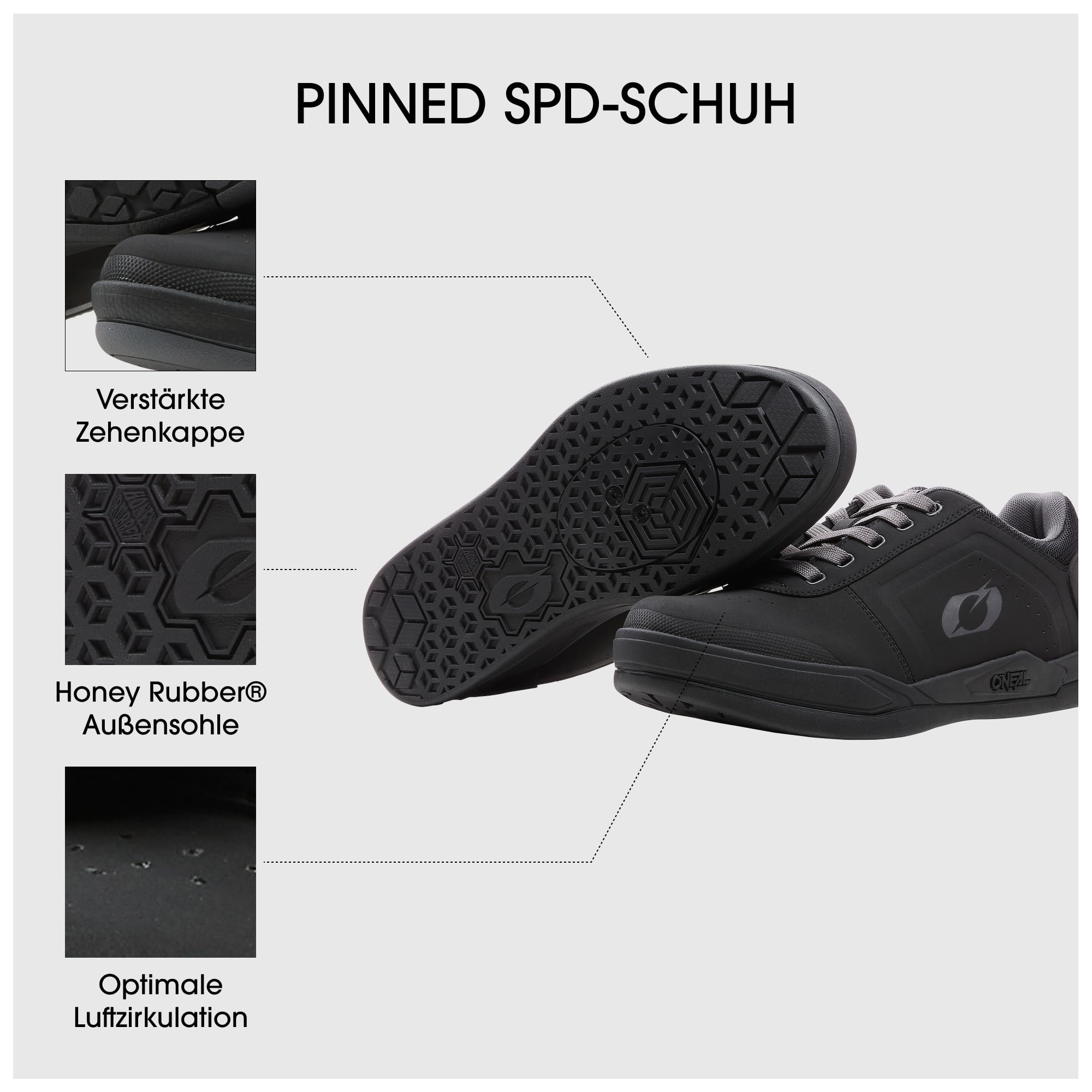 O'Neal Pinned SPD Shoe Scarpe Pinned SPD V.22 per Adulti/Unisex, Grigio/Giallo Neon, 46Unisex - Adulto