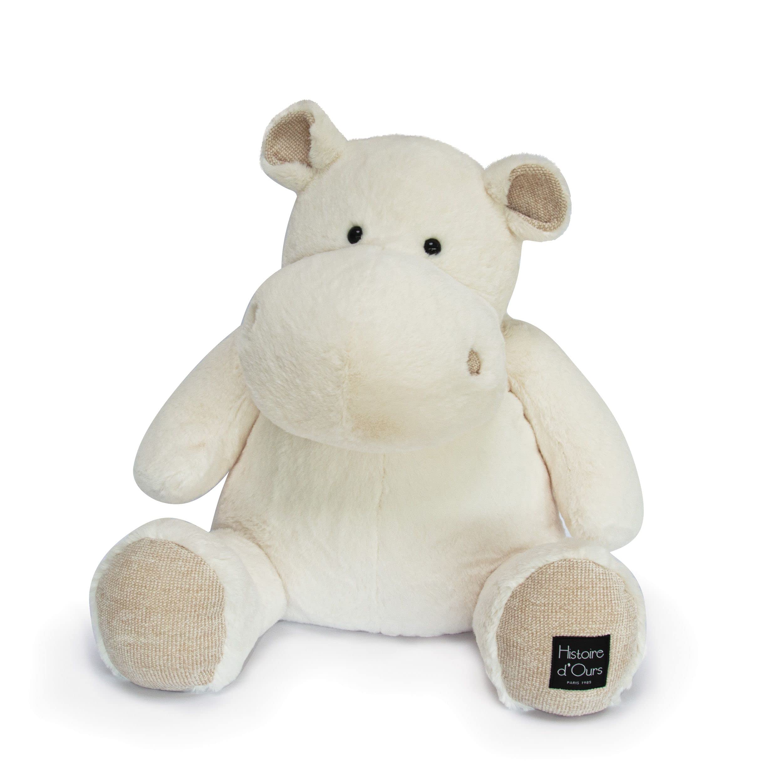 Historia niedźwiedzi - Gigantyczny pluszak Hipopotam - Hip'Chic - Kość słoniowa - 85 cm - HIPPO - HO3092