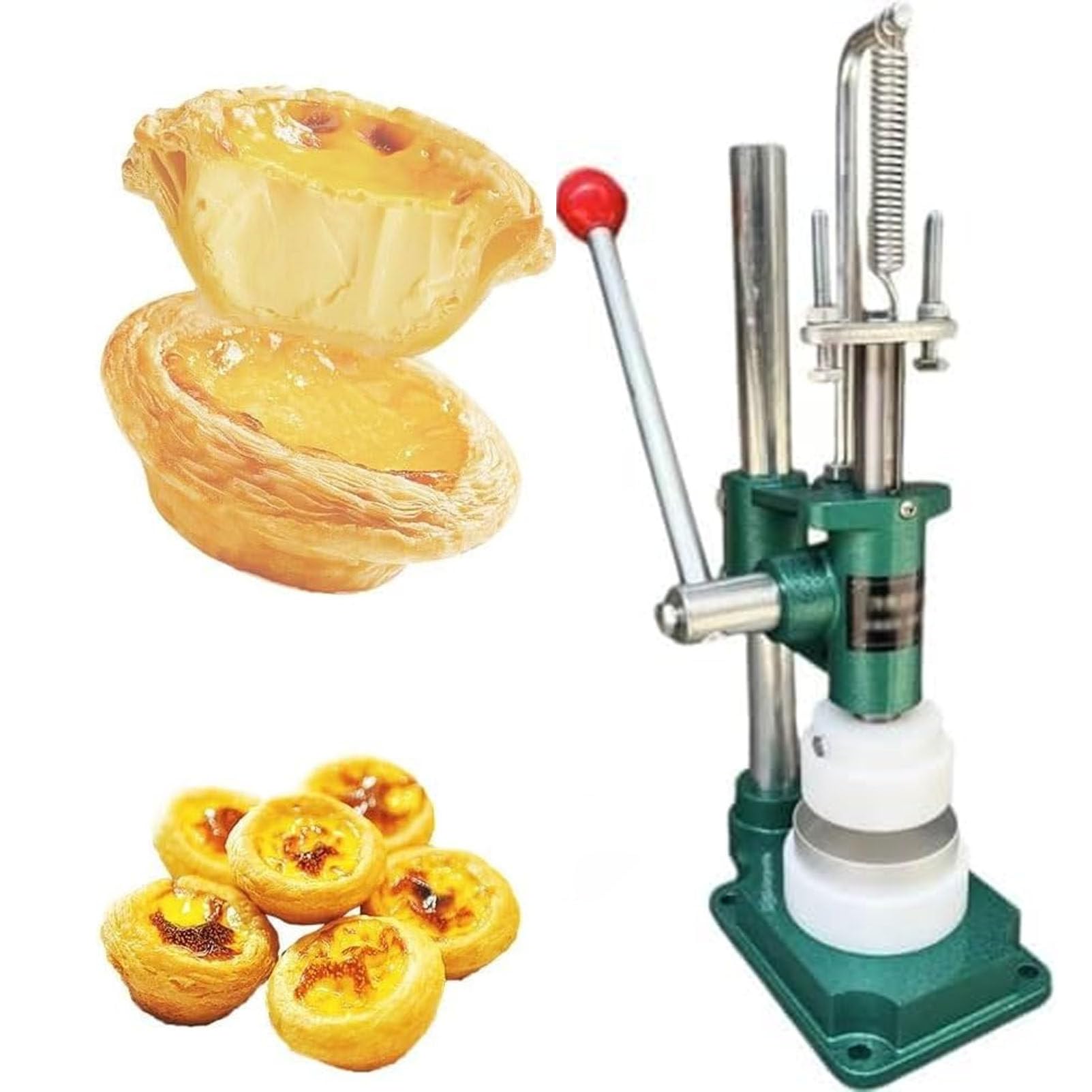 Macchina manuale per la pressatura di torte all'uovo con 1 stampo, utensili da cucina, macchina per la pressatura di crostate al formaggio o per la preparazione di biscotti per torte all'uovo B01
