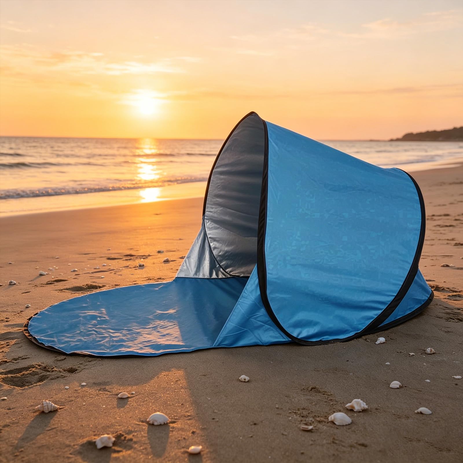 Tienda de Playa Pop Up Automática, Toldo de Sombra, Ideal para Acampadas y Pesca