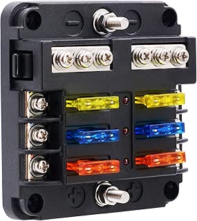 BlueFire Upgraded 6 Way Blade Fuse Box Fuse Box Holder Standard Circuit Fuse Holder Box Block with LED Light Indication & Protection Cover for Car Boat Marine Trike Car Truck Vehicle SUV Yacht RV - coolthings.us