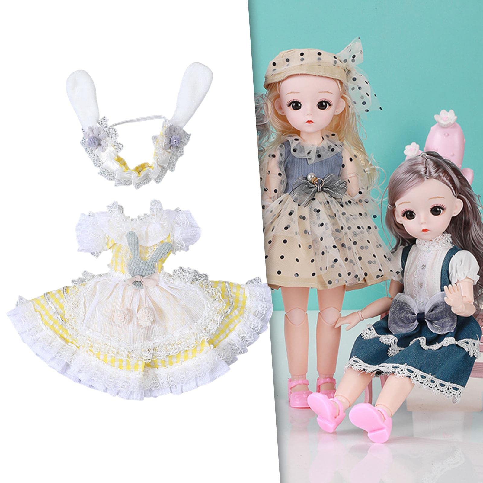 10 Set Puppenkleidung Kleid Kostüme Outfits Kollektionen Mode für 30cm Babypuppe Gelb