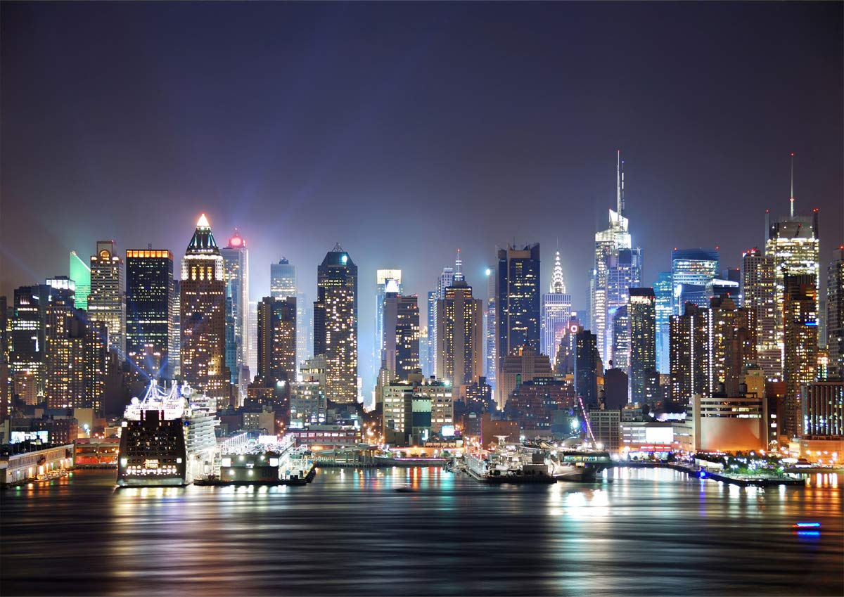 Stukk White New York City Skyline Poster - A4 (210 X 297Mm),