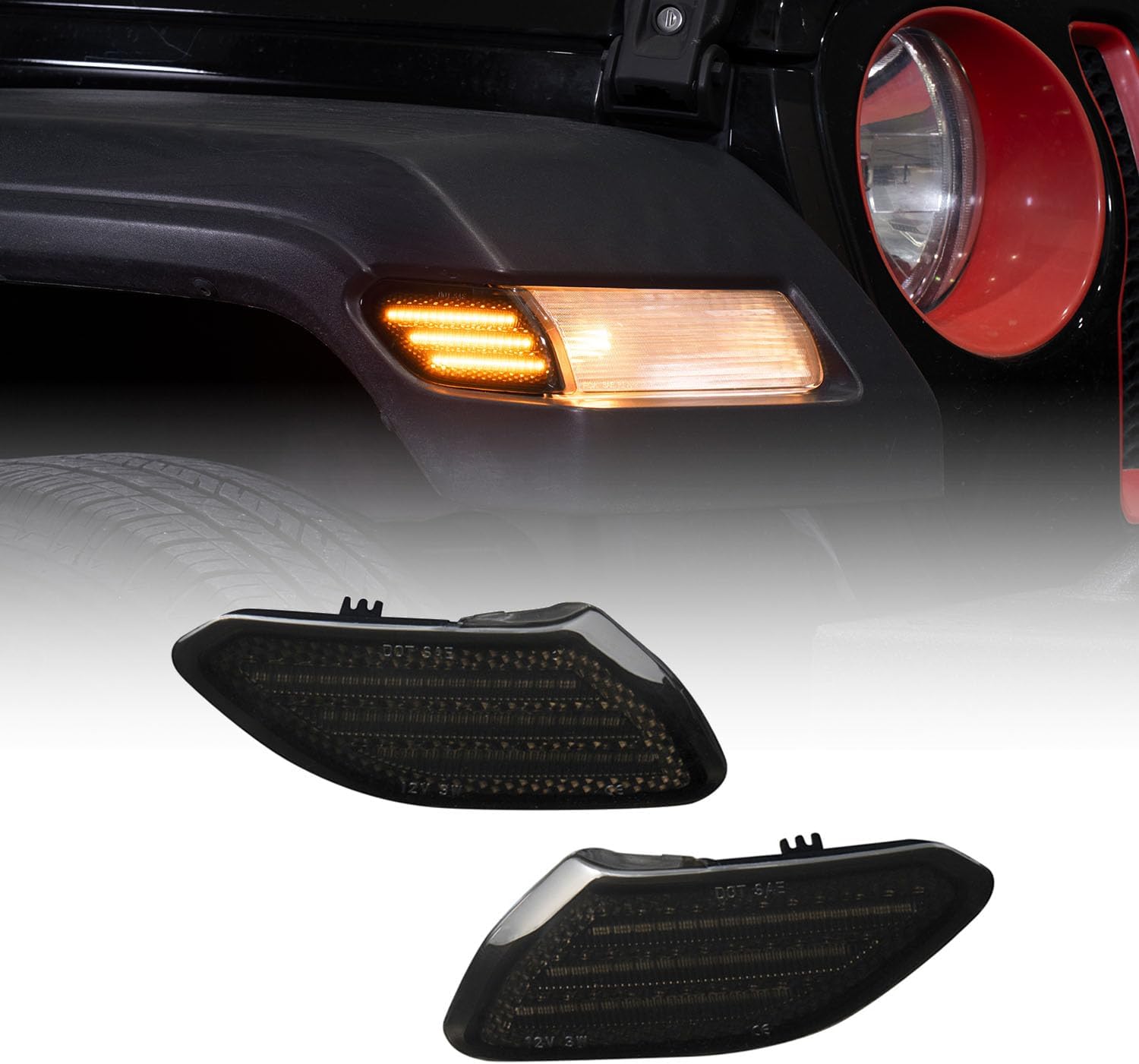 Form Lighting LED Sidemarkers compatible with Jeep Gladiator 2020-2026, Smoked