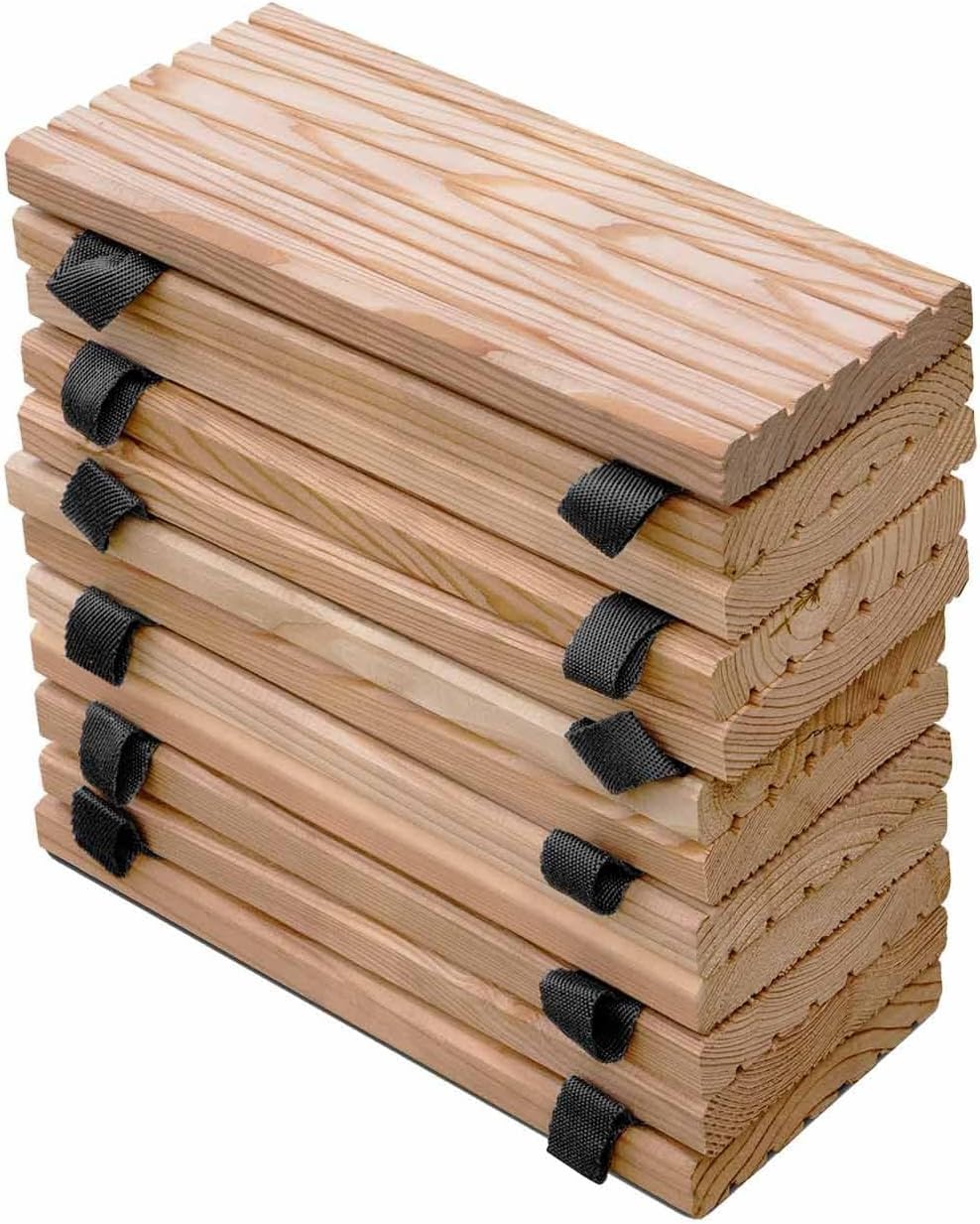 2 Stück - Rollweg aus Lärchenholz – Flexibler Holz-Gehweg für Garten, Teich & Terrasse - 2,5 m lang (35 cm) Gartenweg, Holzweg aus Lärche, zum Ausrollen - Witterungsbeständig für den Garten