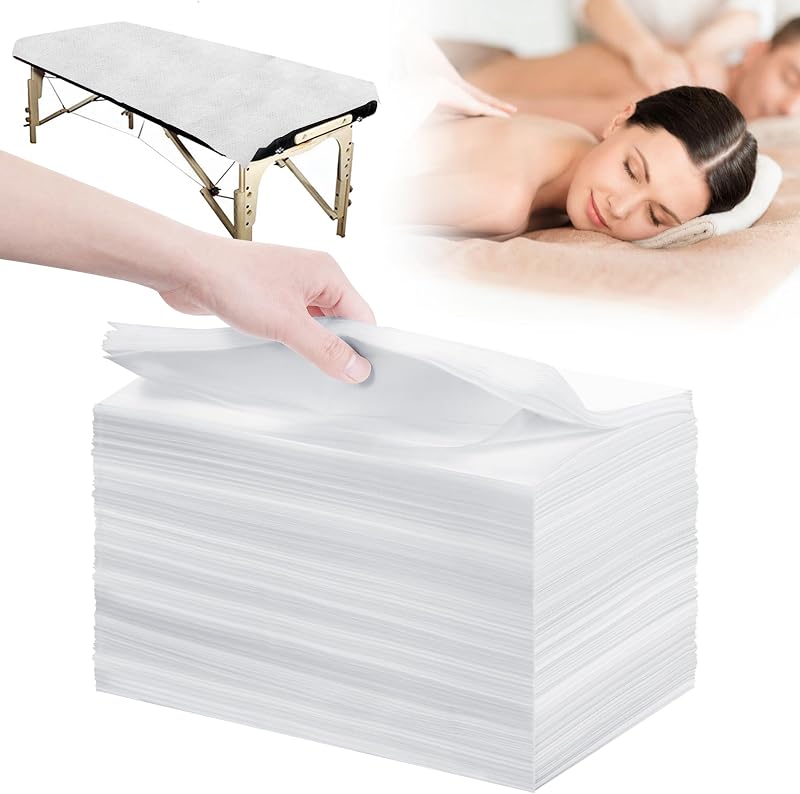 Lençóis descartáveis para maca de massagem GASIYU, 80 x 180 cm, 100 unidades, brancos