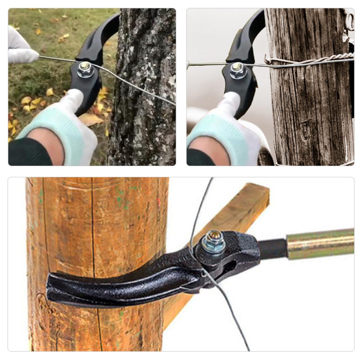 Drahtspanner Einfacher Zaunspanner mit Langem Griff für Gartenzäune aus Stahl Zeitsparendes Gartenhandwerkzeug für Stacheldraht und Gartendraht für Landwirtschaftliche Zäune