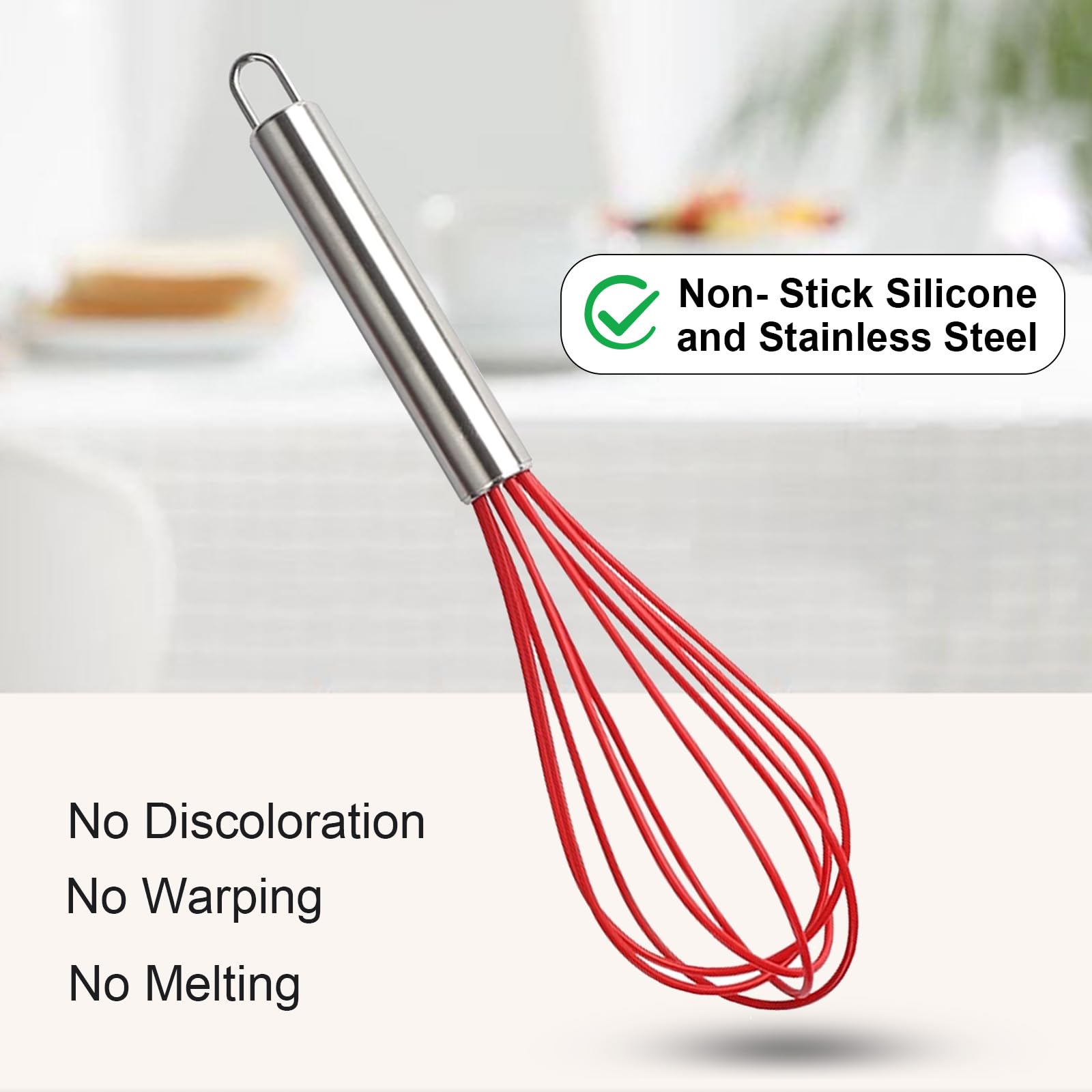 Chef Aid Fouet ballon acier inox 28,5 cm – Ustensile de cuisine pour sauces, pâtisserie et émulsions, manche confortable, compatible lave-vaisselle