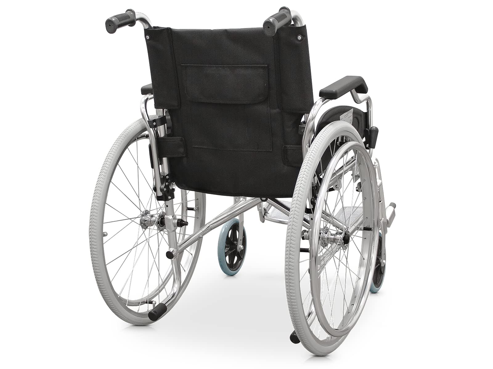 QUIRUMED Silla de ruedas de aluminio, Plegable, Autopropulsable, Frenos de mano, Reposabrazos abatibles, Reposapiés abatibles, Ancho asiento 46 cm, Para mayores, Para minusválidos