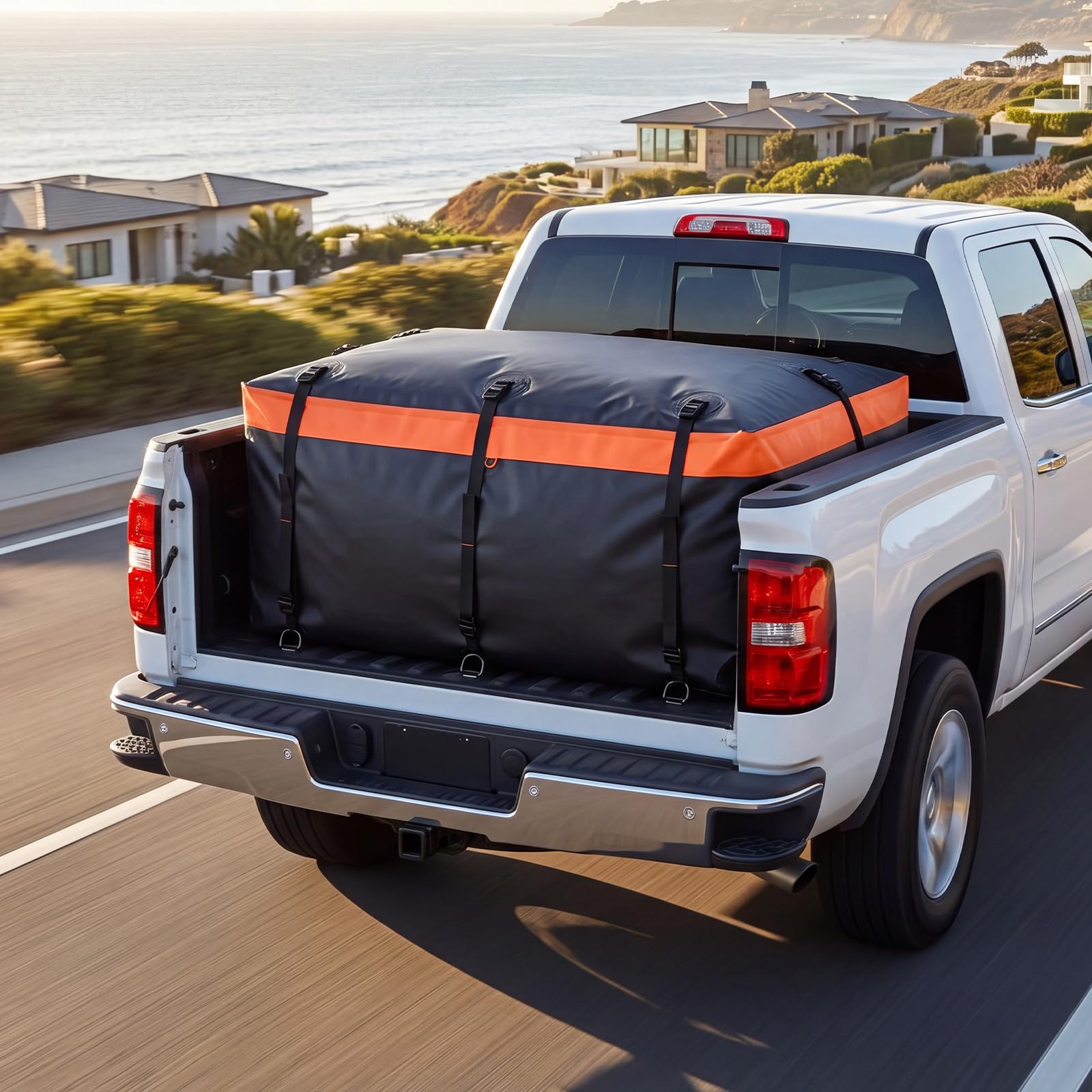 GIANTEX Borsa da Carico per Camion e Cassone Auto, Borsa da Trasporto Impermeabile in PVC Resistente con Cinghie di Fissaggio per Gancio di Traino, per SUV, Fuoristrada e Furgoni (148 x 61 x 61 cm)