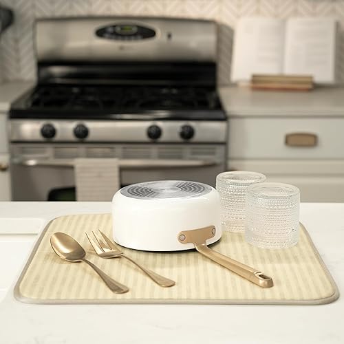 Miniatura 199 de S&T INC. Tapete de microfibra para secado de platos, reversible y absorbente para cocina, de 16 x 18 pulgadas, color negro