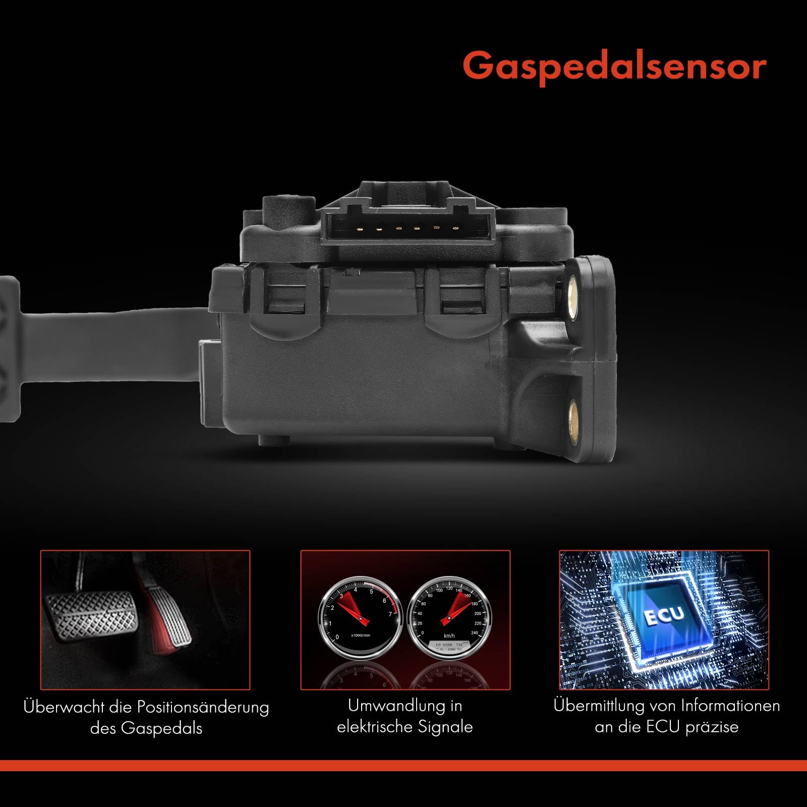 Frankberg Gaspedal Fahrpedalsensor mit Sensor für Linkslenker Kompatibel mit Golf IV 1J1 1997-2005 Polo 6C 6R 2011-2014 A1 8X1 8XK 2010-2018 A1 8X1 8XK 2010-2018 Replace# 6Q1721503M