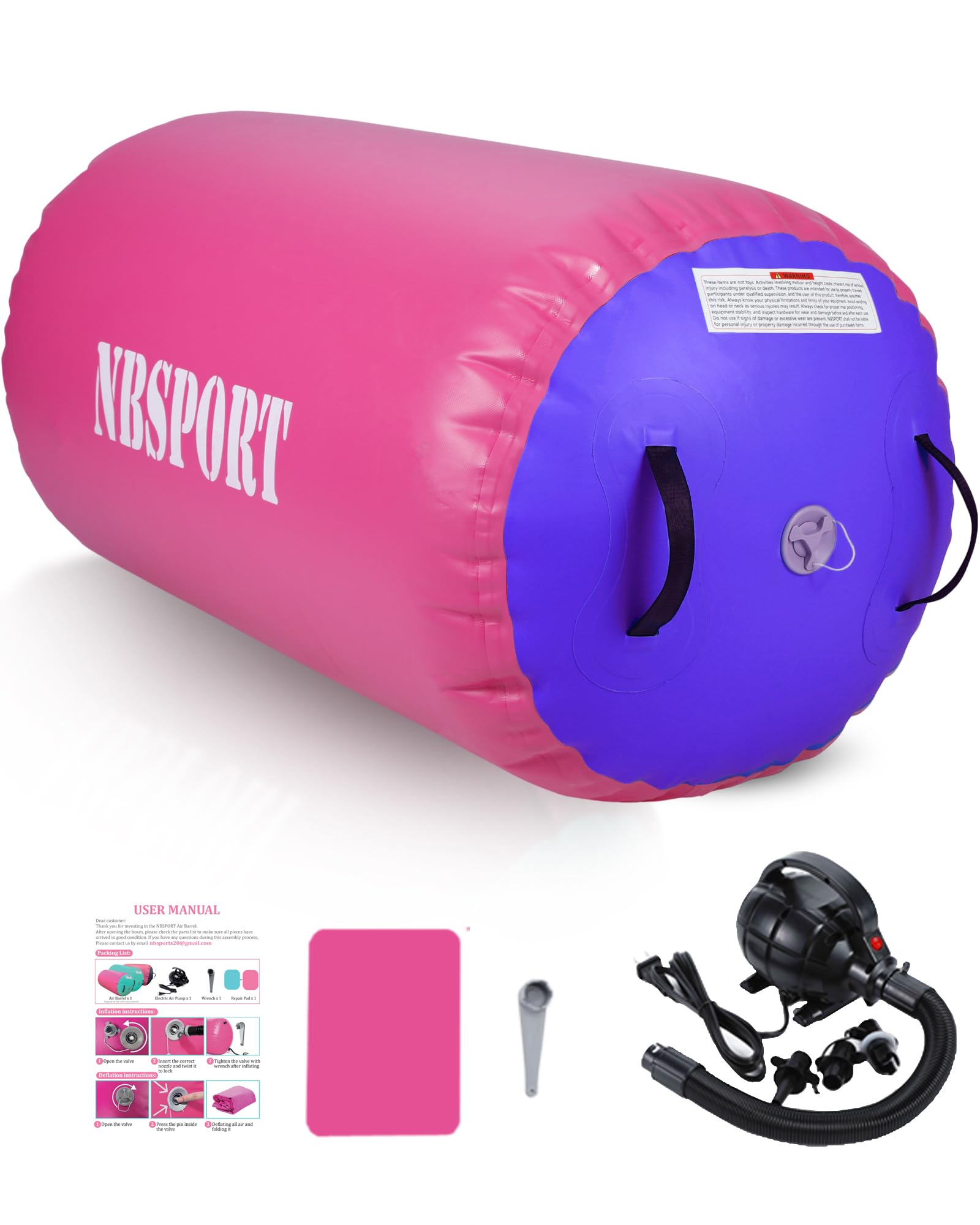 Inflatable Gymnastics Mat 10ft/13ft/16ft/20ft Air Tumble Track 4/8 inches Thickness Tumbling Mat with Electric Air Pump for Home/Training/Cheerleading/Yoga