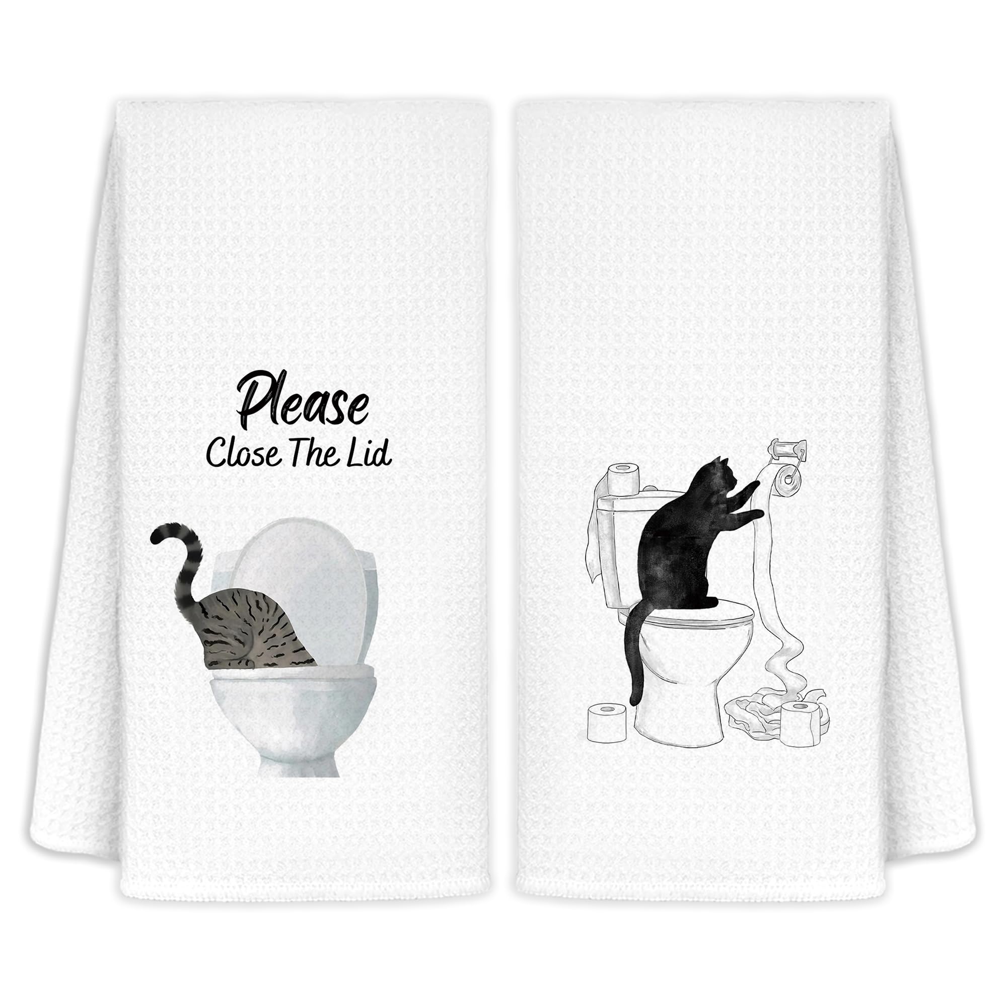 Jvpke Divertida toalla de mano de gato para baño, decoración de gato negro, regalos para amantes de los gatos, toallas de gato para amantes de los gatos, decoración de baño de gatos, regalos de gato
