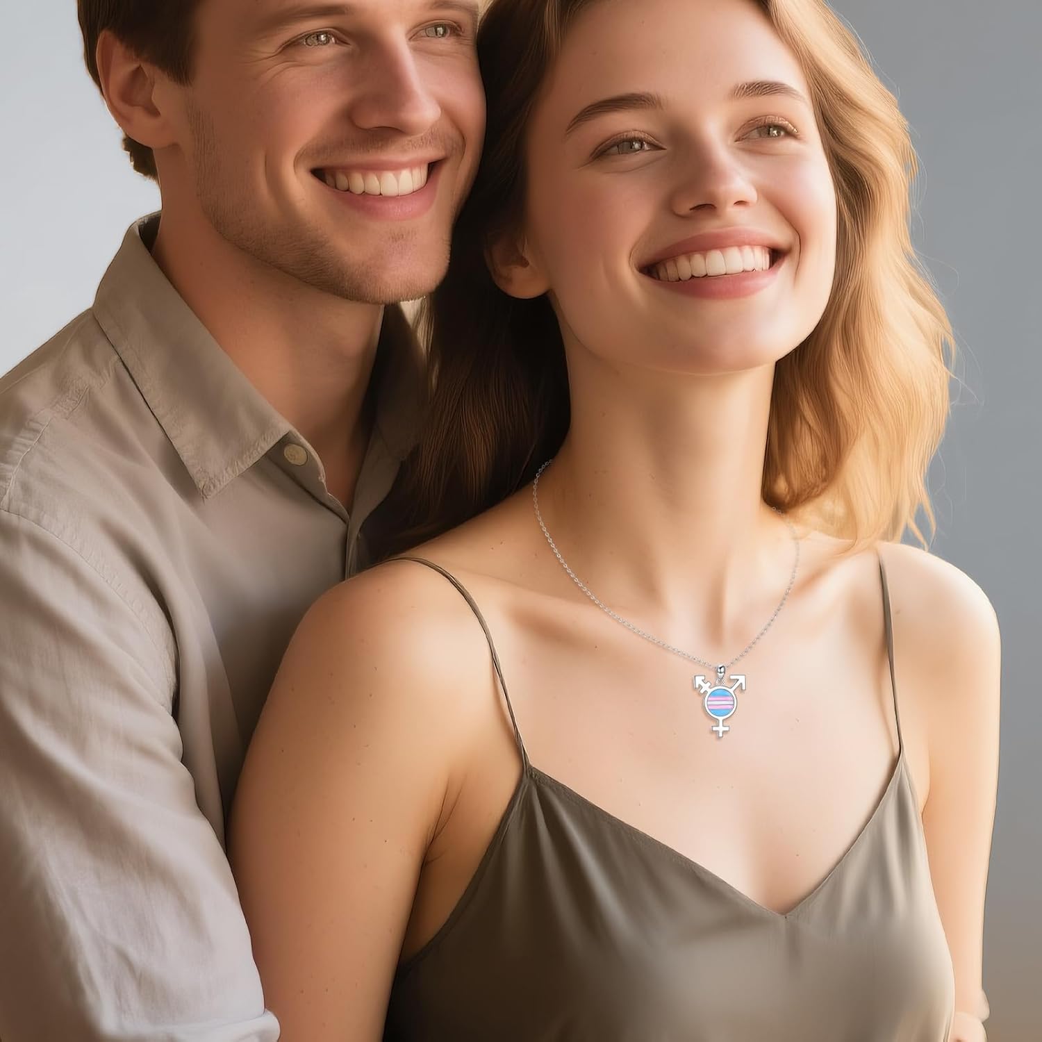 YAFEINI Pride Pendant Necklace 925 Sterling Silver Transgender Necklace Jewelry Gifts for Women - Image 4