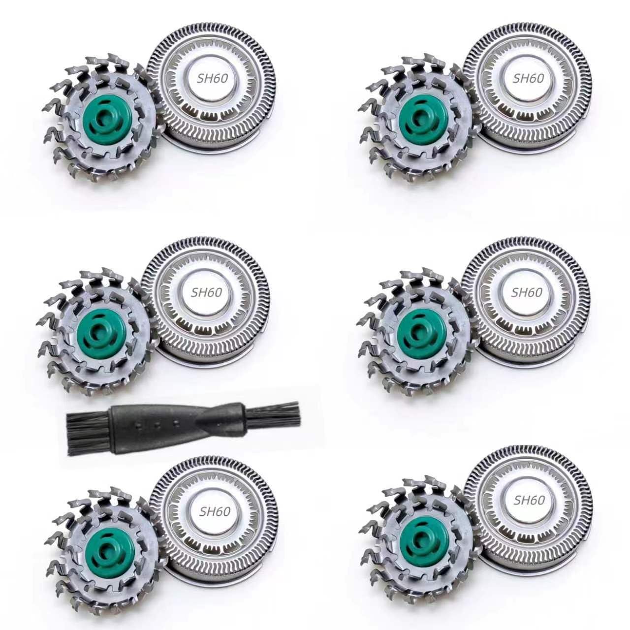 Sh60 Replacement Heads Compatible with Philips Norelco 6000 Replacement Blades for Philips Series 6000 Shaver S6810/82, S6850/85, S6880/81, Sh60 Heads 6-Pack