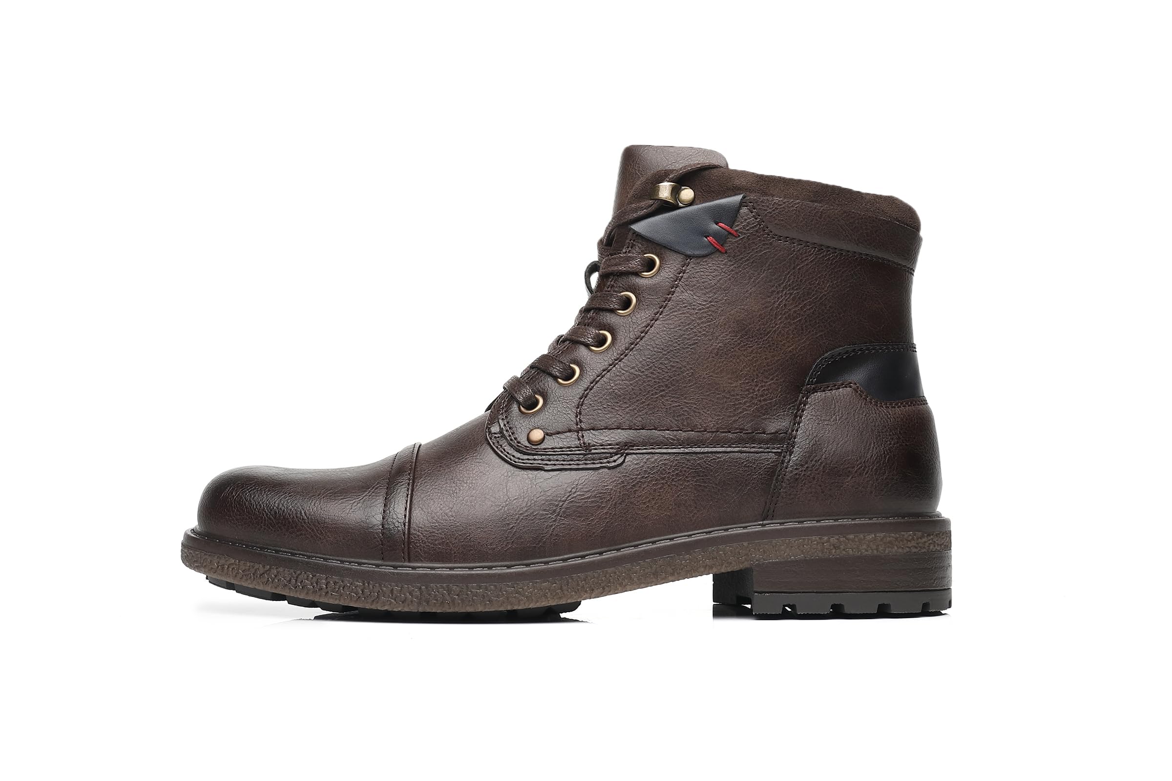 KNBR Herren Schnürstiefel Klassische Stiefeletten Biker Boots Stil Motorrad Stiefel Freizeitschuhe