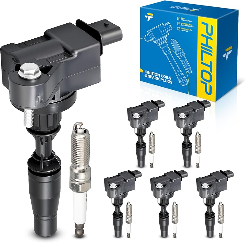 Kit de Bobinas de Ignição UF830 e Velas de Irídio PHILTOP para Cadillac XT5 – 6 Bobinas e 6 Velas