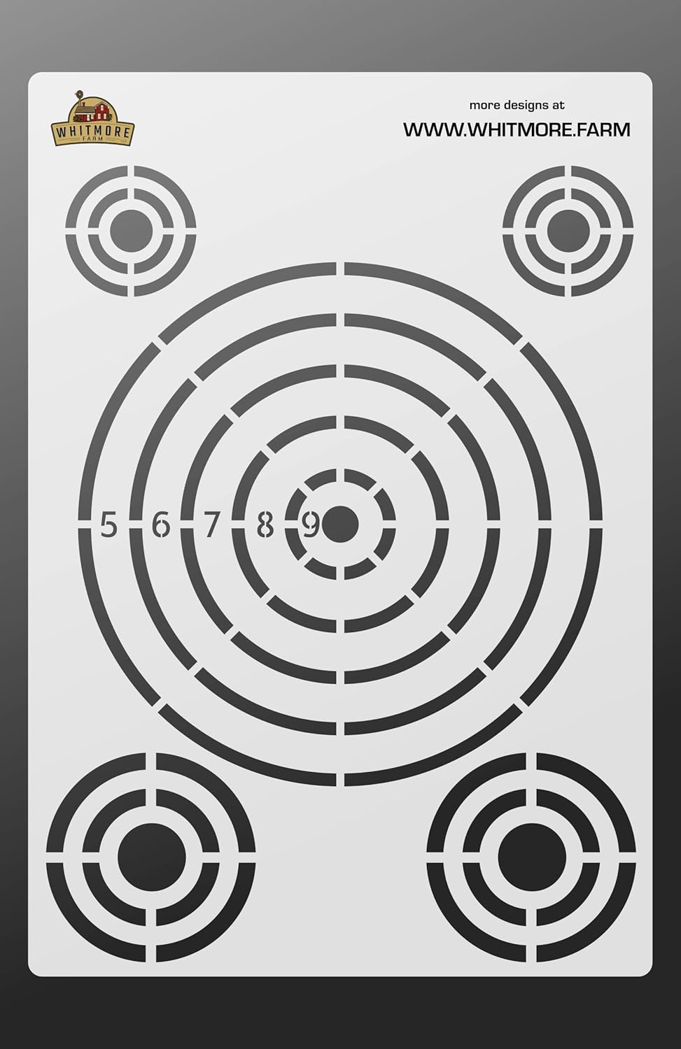 Whitmore Farm LLC Shooting Target Spray Paint Airbrush Stencil - Mylar Reusable – Paper and Steel Plate (10 Mil Mylar)