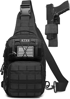 ATBP Tactical Sling Backpack for Men - Military One Strap Crossbody Bag with Holster, 10-15L, Fits 11" iPad