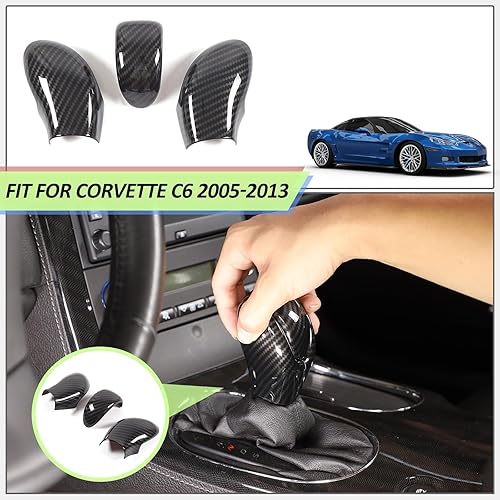 Miniatura 4 de Cubierta de la cabeza de la palanca de cambios para Chevy Corvette C6 2005-2013, cubierta del freno de mano de la palanca de cambios de la consola
