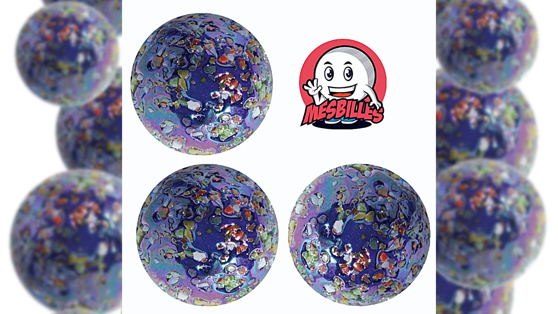 MaRécréation – Boîte De 63 Billes En Verre Lava, Couleurs Chaudes – Cœur, Plates, Mini-billes – Dès 3 Ans