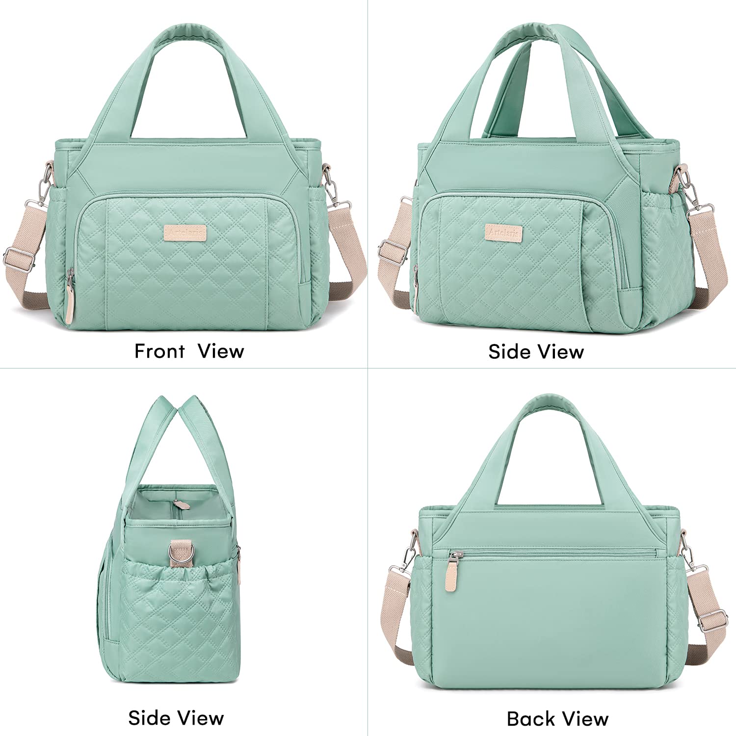 Artelaris Borsa termica per il pranzo da donna, a prova di perdite, borsa termica per adulti, con 7 tasche, tracolla regolabile (15 litri)