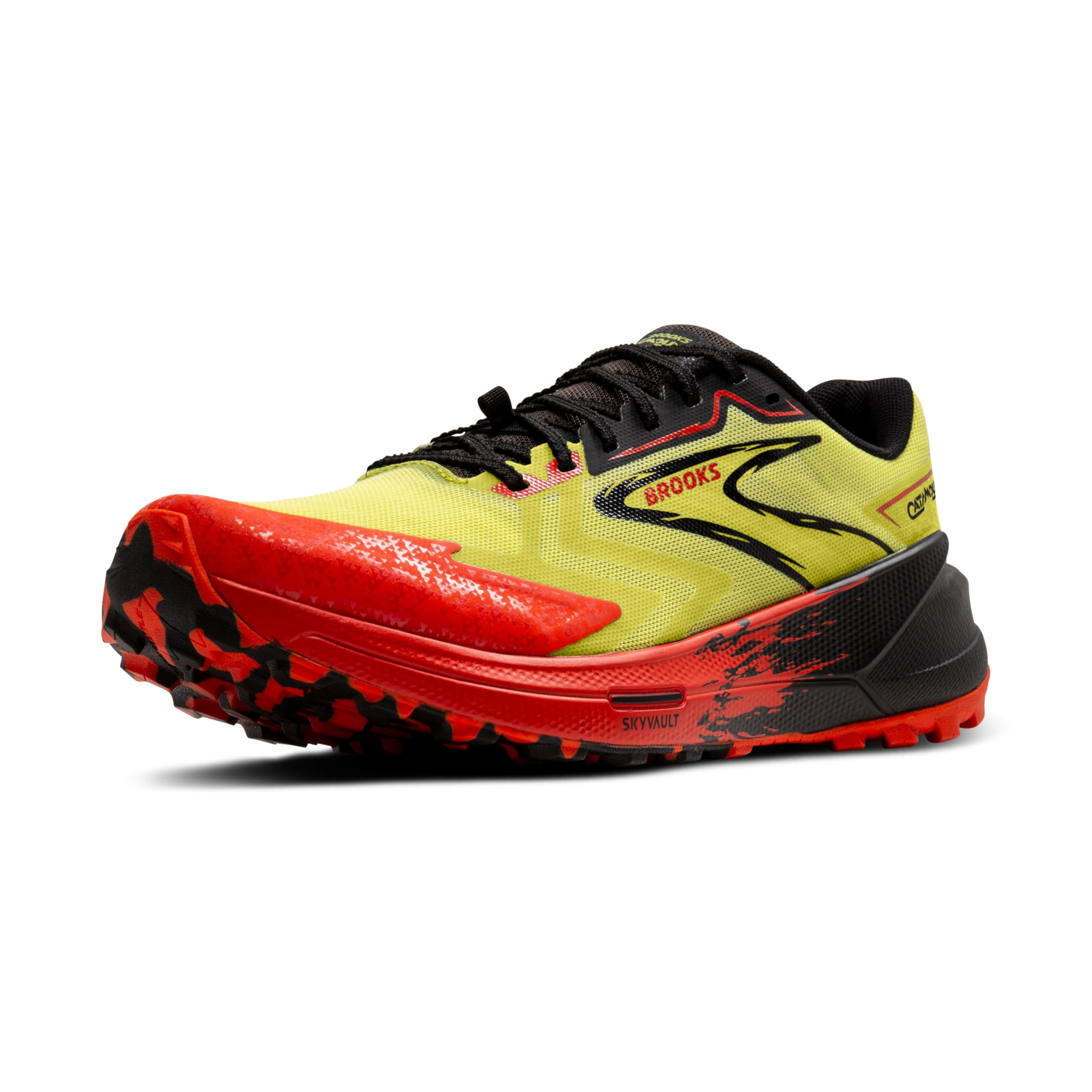 BROOKS 1104161D345 Catamount 3 Men Acid Lime/Cherry Tomato/Black UK 8.5