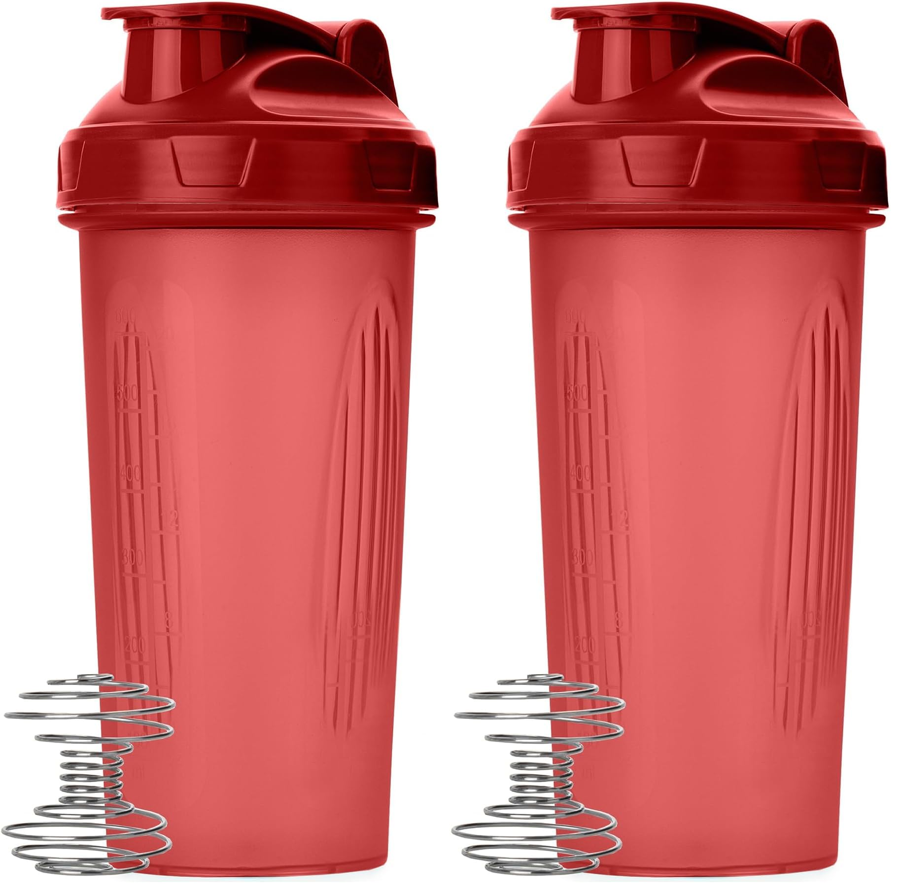 Mr. Pen- Shaker Bottles for Protein Mixes, 28 oz, 2 Pack, Red, Protein Shaker Bottle with Wire Whisk Ball, Blender Bottle