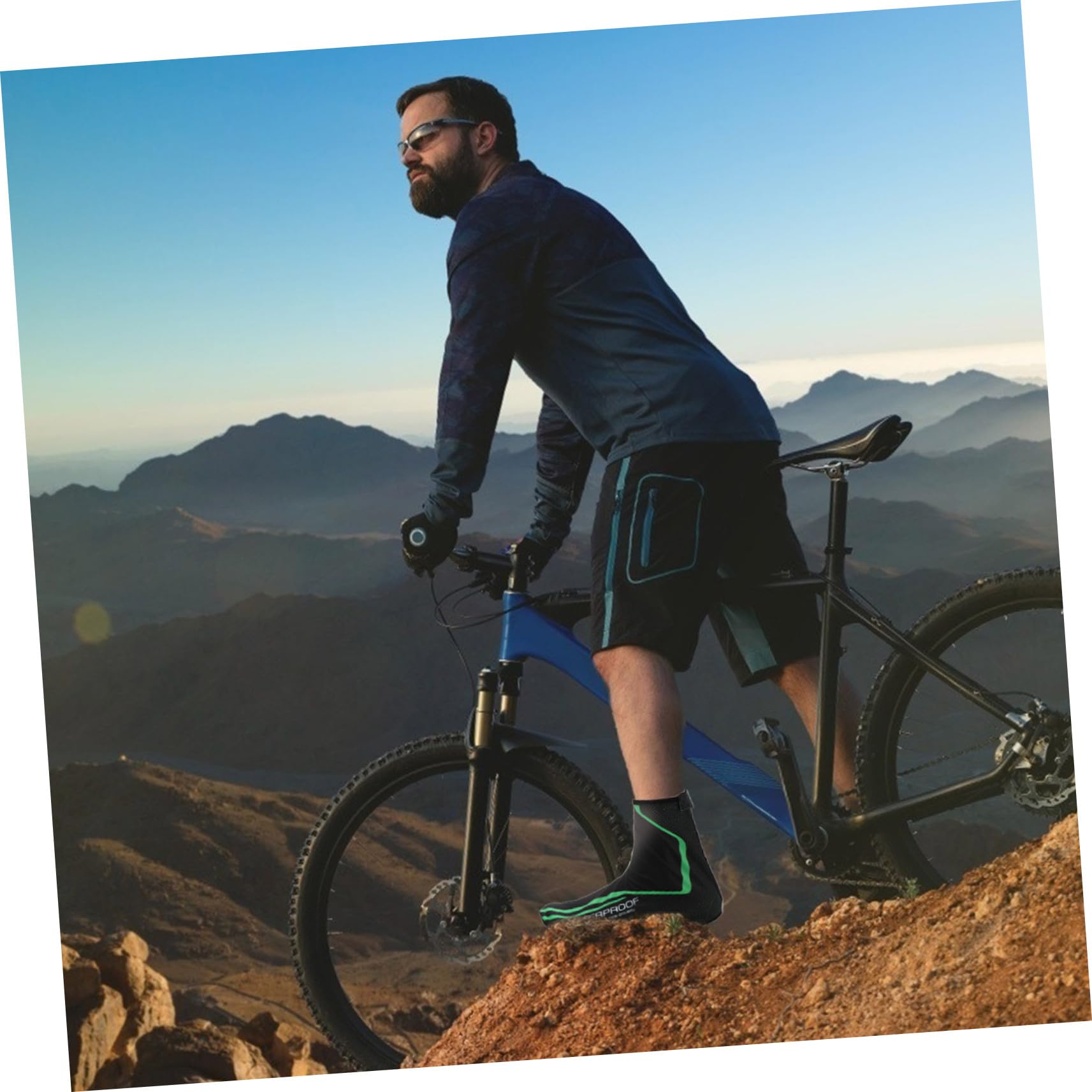 Cubrezapatos Ciclismo Unisex Impermeables y Cortaviento Cubrebotas Térmicos de PU para Invierno Resistentes y Elásticos Compatibles con Trajes de Ciclismo
