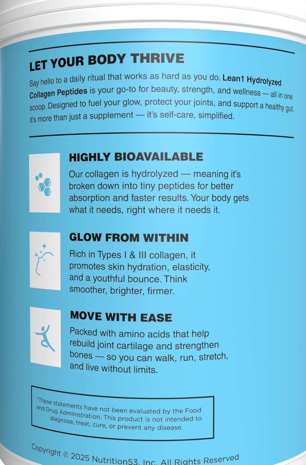 N53 Lean1 Hydrolyzed Collagen Peptides, 37 Servings, unflavored - Image 6