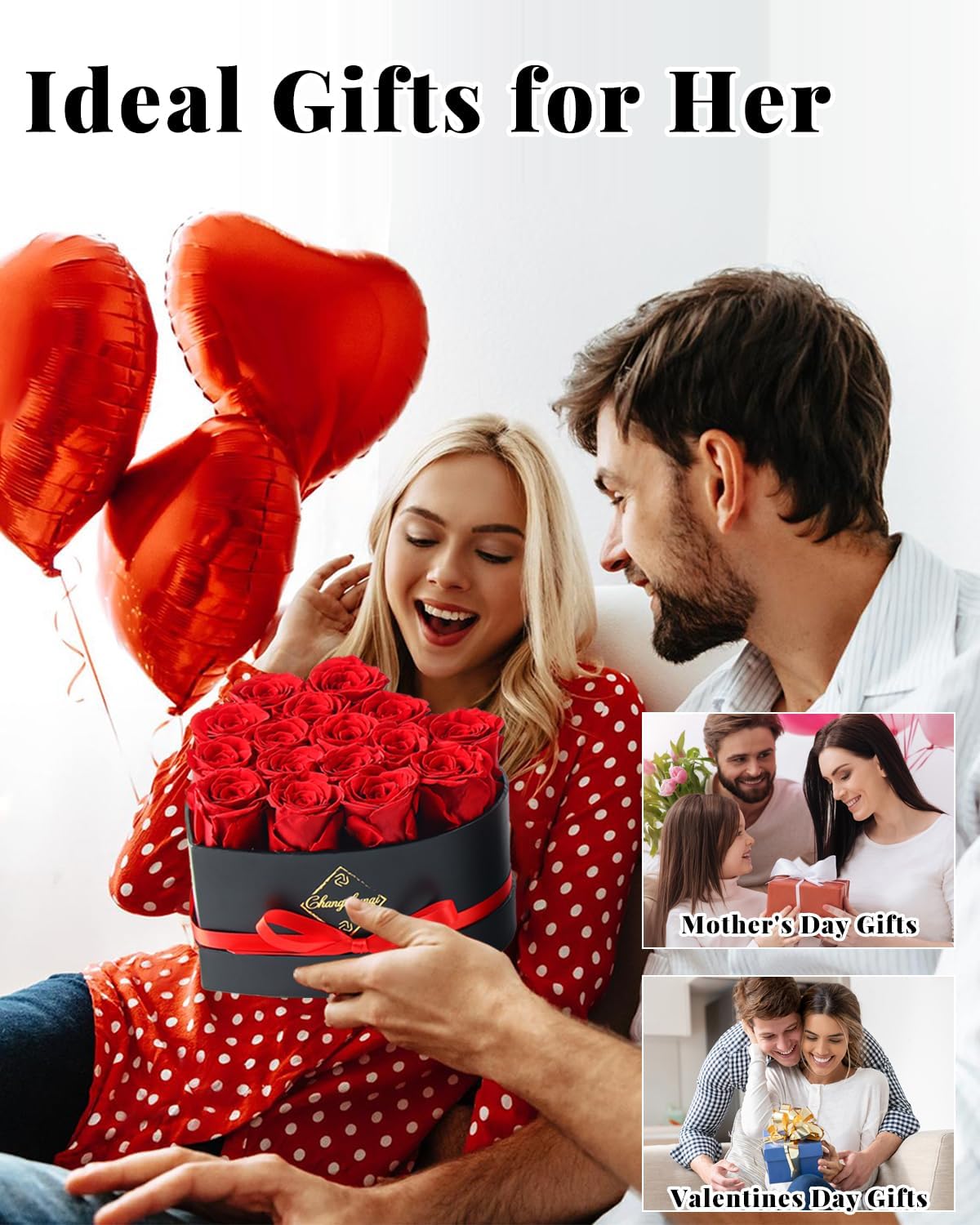 16 Flowers Forever Preserved Roses in Heart Box, Preserved Flowers for Delivery Birthday Gifts Women Anniversary Forever Flowers for Mothers Gift Real Rose Forever Gifts for Women Mom Wife - Image 5