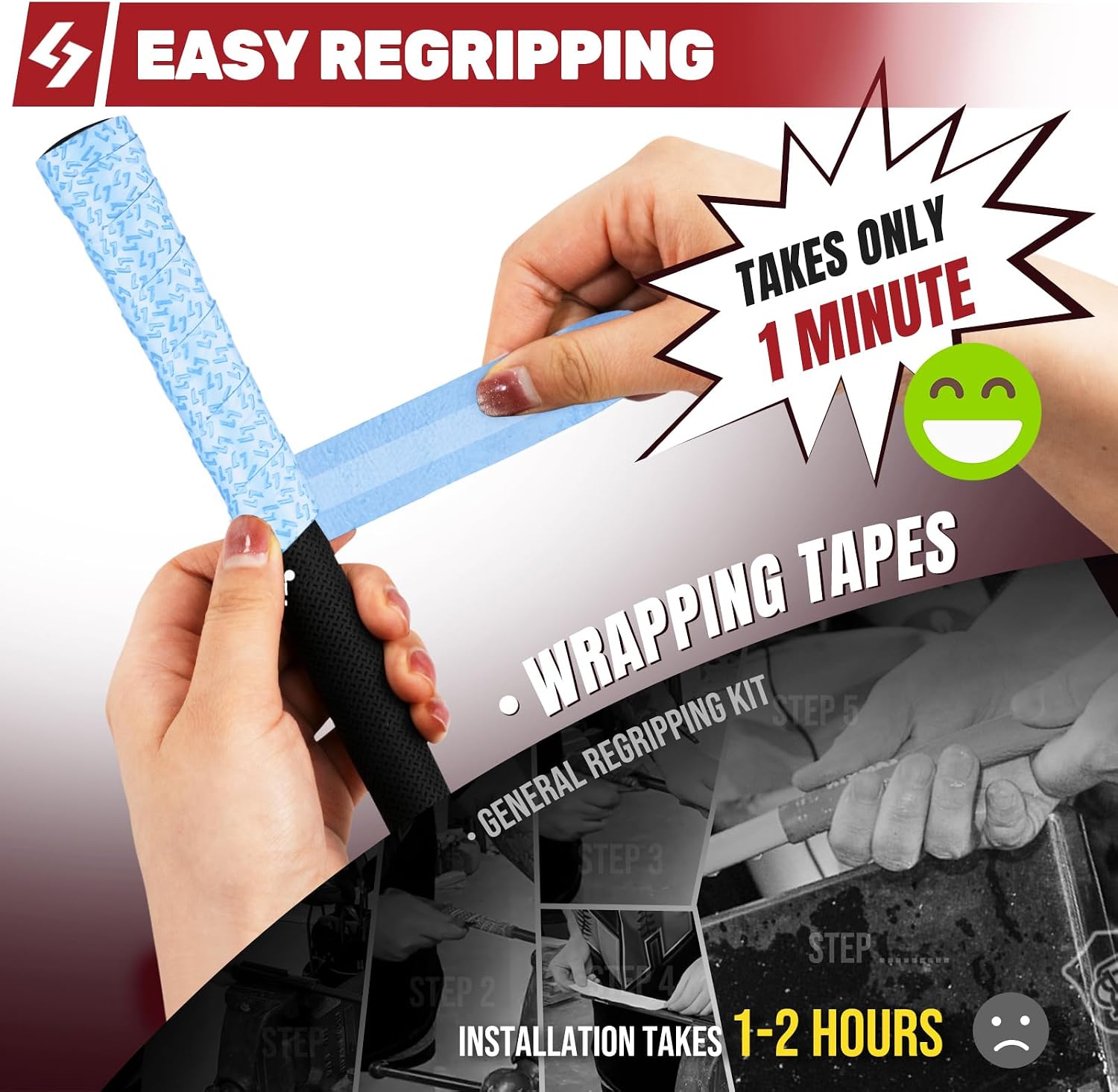 SAPLIZE Golf Grip Wrapping Tapes, 3/15 Pack Tacky PU Overgrip Tapes, New Regripping Solution for Golf Club Grips, Golf Regripping Wrap Tape