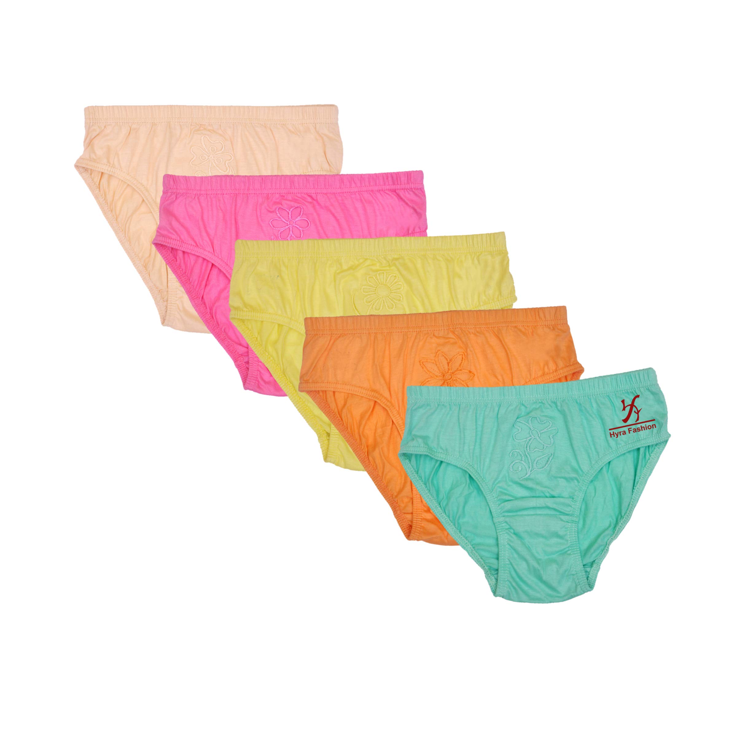 hyra Women's Cotton Embroidery Hipster Panties, Soft Briefs for Women and Girls Pack of 5-picture-36