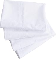 Vista 6 de Paquete de 4 protectores de almohada de tela de toalla de algodón, tamaño Queen, impermeables 100 %, cremallera, blancos, lavables, larga vida útil