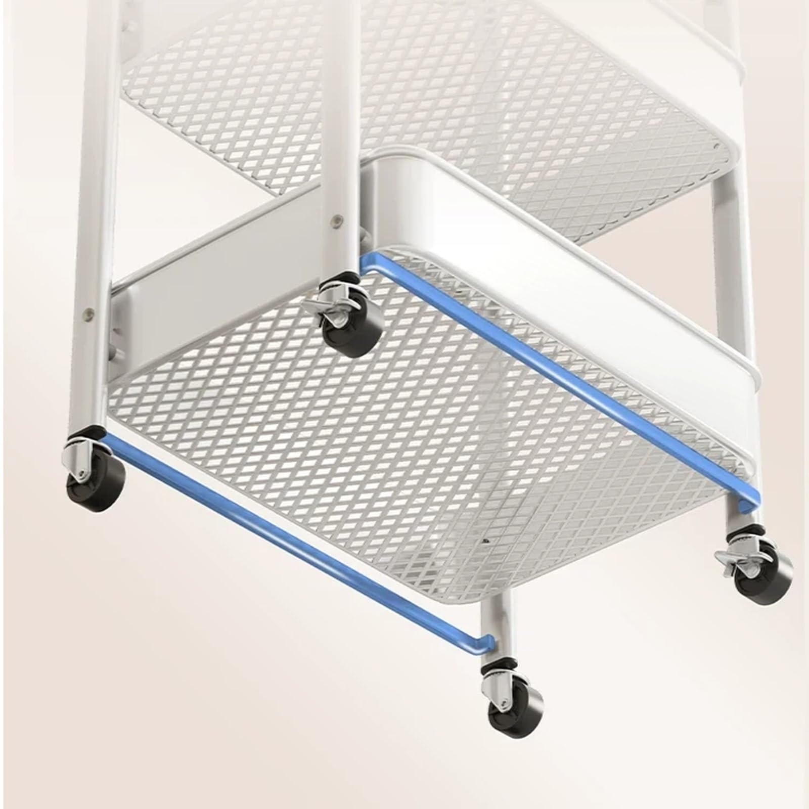 Carro utilitario Plegable de 3 Niveles, Estante Almacenamiento móvil, Organizador for Varias Habitaciones Carro Utilitario(Negro)