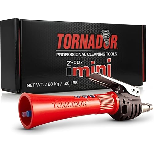 Tornador Z-007 Mini | Compact High-Pressure Car Cleaning Tool | Ergonomic Design Speeds Up Interior Detailing | Works with Air Compressor | Powerful & Portable