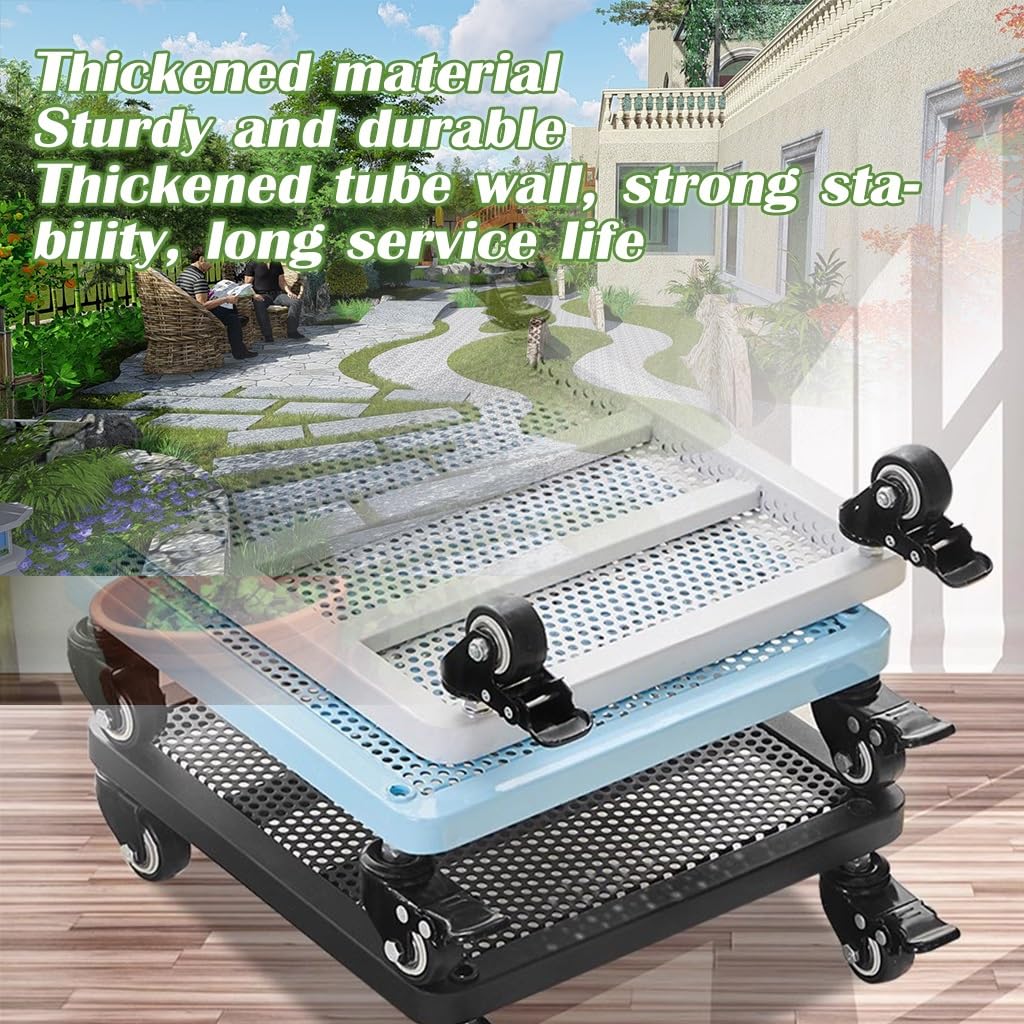 Base móvil con ruedas, bandeja rodante para macetas, soporte rectangular de hierro para plantas, uso en interiores, soporte versátil para plantas