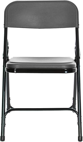Miniatura 4 de OEF Furnishings Silla plegable de plástico ligero  carbón, capacidad de 500 libras, marco de acero fuerte, apilable, cómodo asiento y respaldo de
